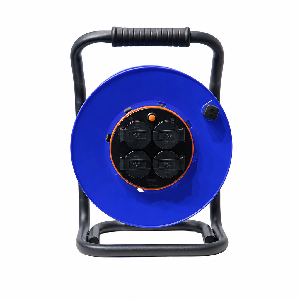 4 Way IP44 Fixed Panel Plastic Cable Reel