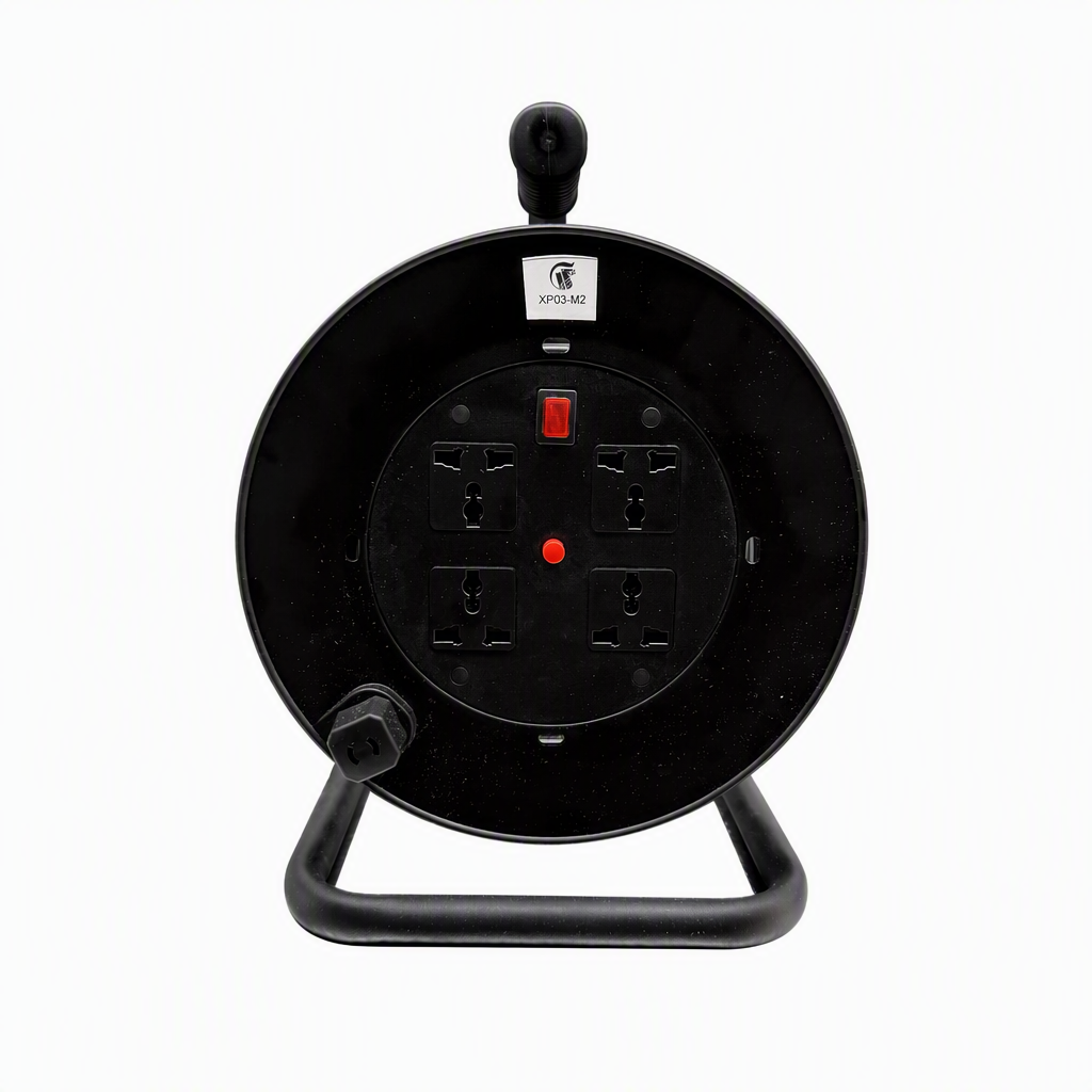 4 Universal Sockets Cable Reel with Power Switch & Overload Protection