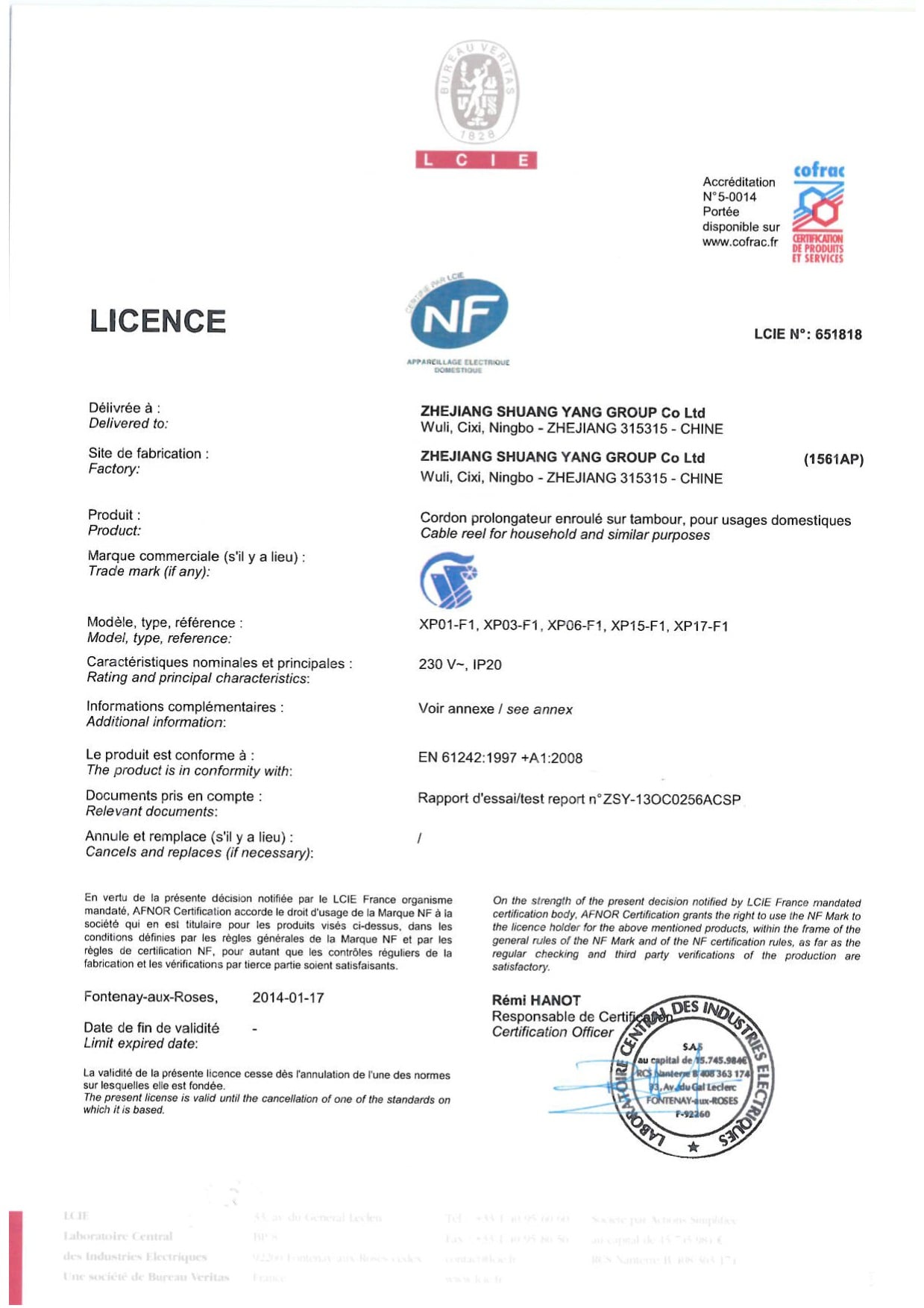 Certificate