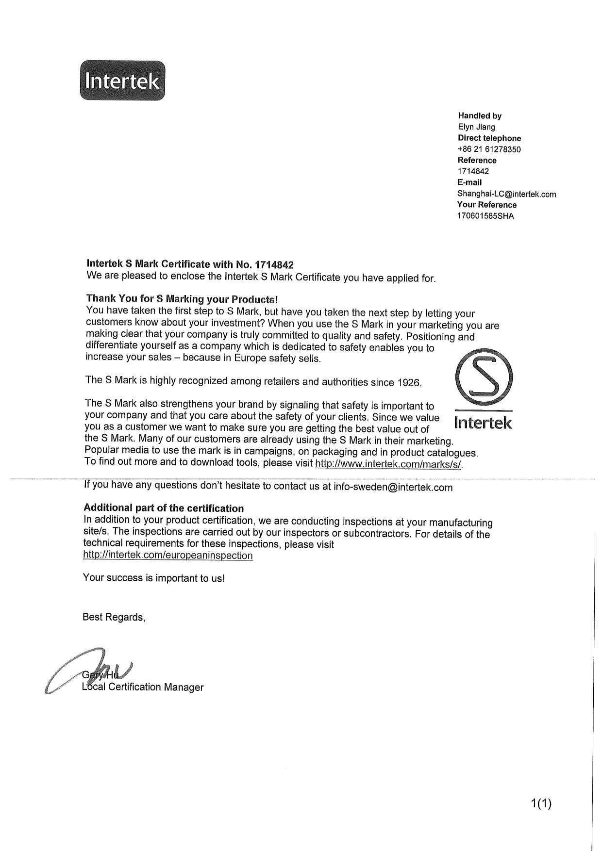 Certificate