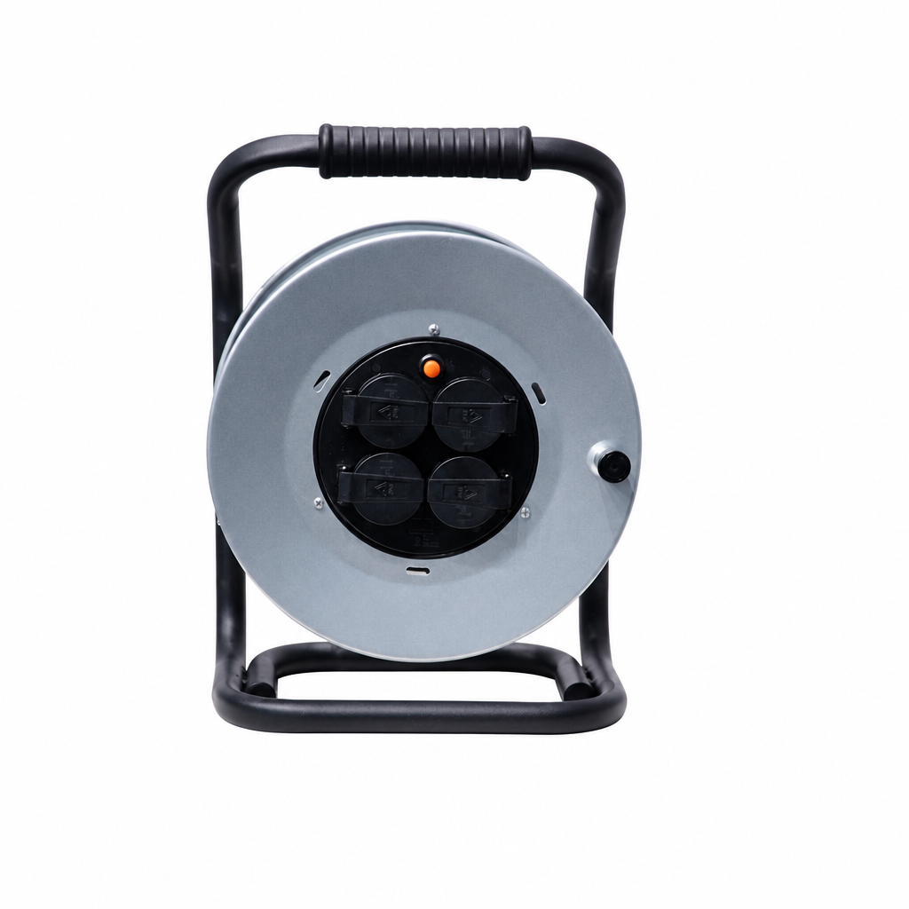 4 Way IP44 Metal Cable Reel