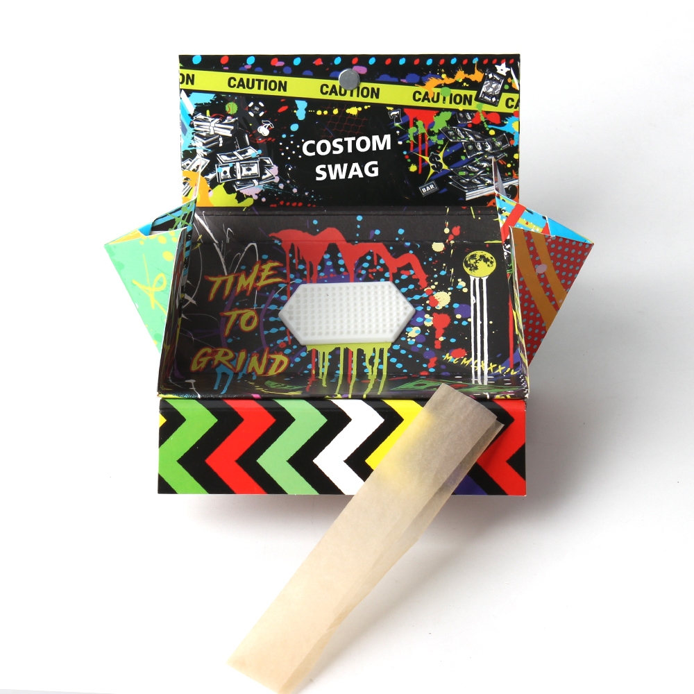 Custom Magnetic Closure Rolling Paper Booklets with Grinder & Filter Tips