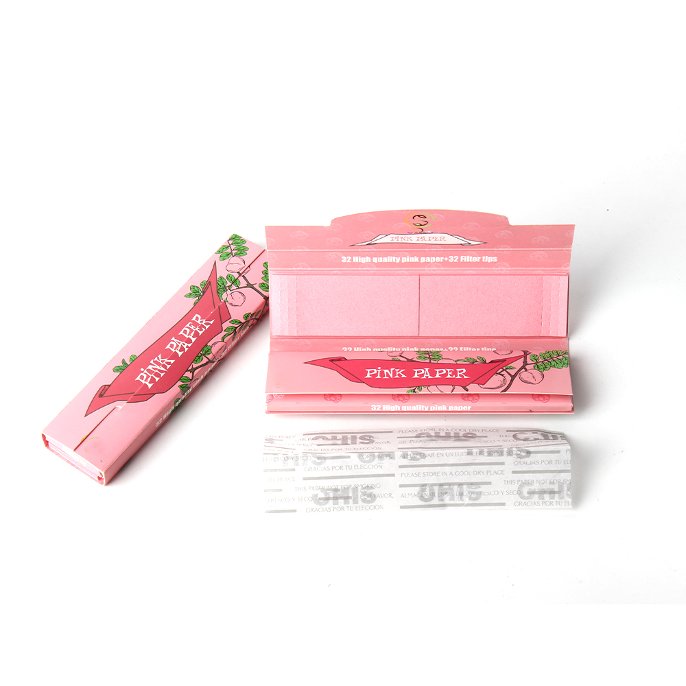 Customizable Slow Burning Natural Organic Rolling Paper 3 in 1 Pack – Matching Filter Tips, Mini Grinder & Custom Printed Packaging Box