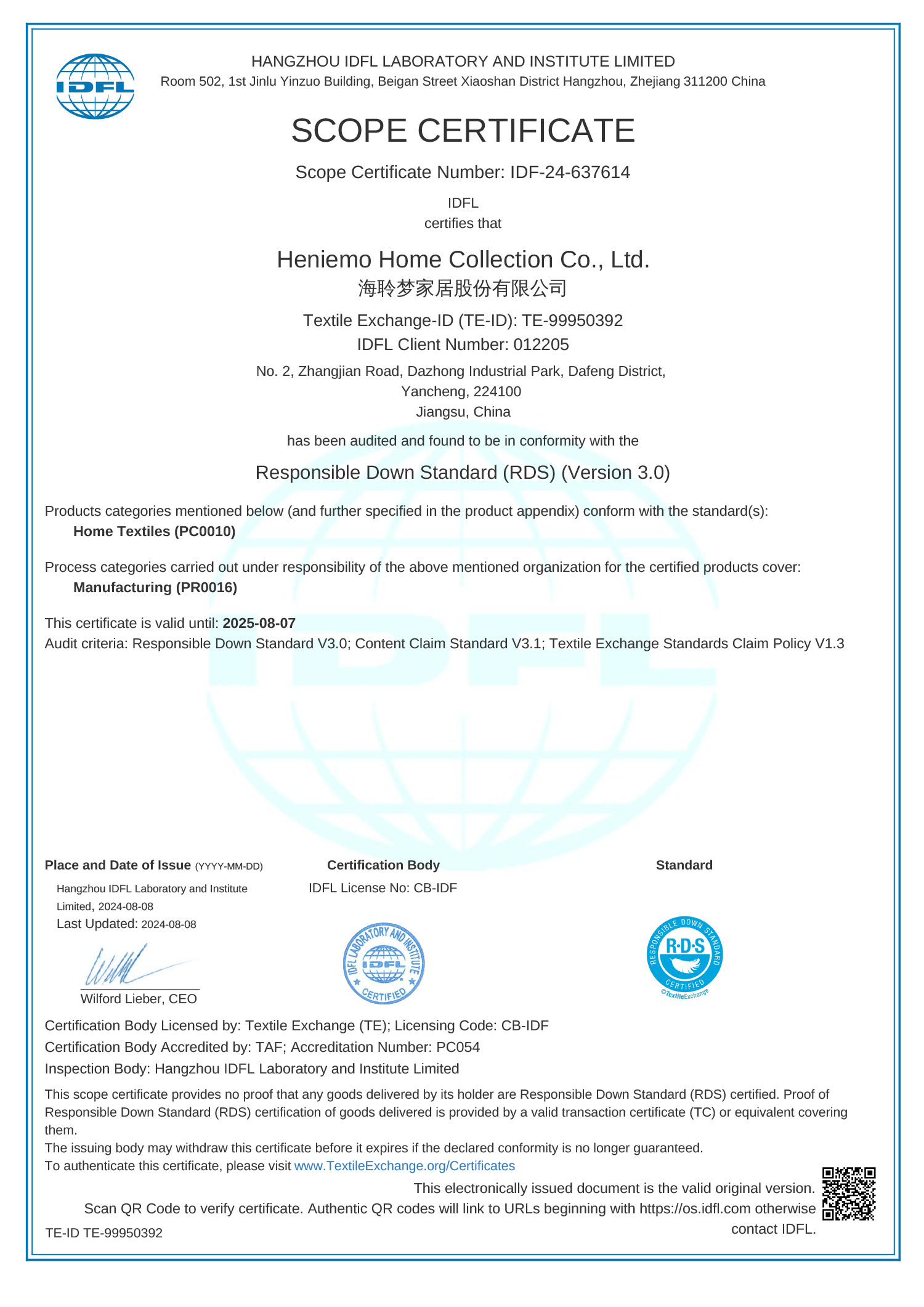 certificate
