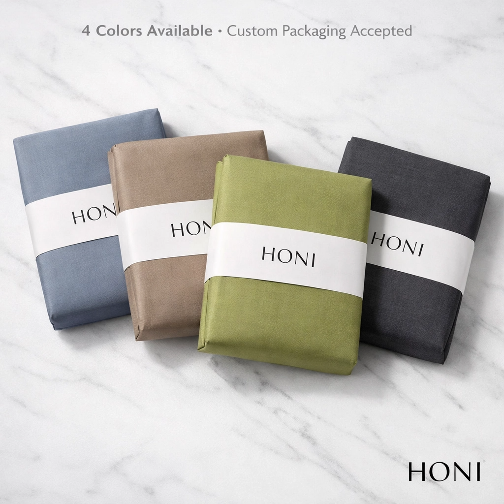 HONI 100% Cotton Yarn-Dyed Slub Duvet Cover Set – Breathable, Natural Texture & Casual Elegance