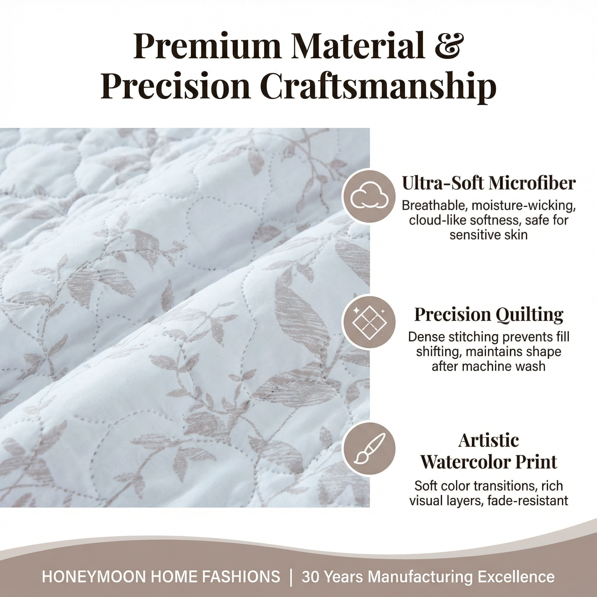 80gsm Printed Quilt – Maple Whispering Leaves | Ultra-Soft Microfiber | Oeko-Tex Certified