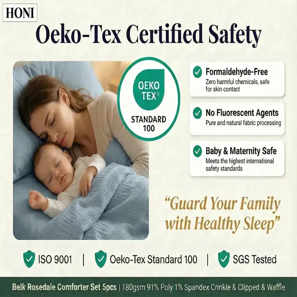 Belk Rosedale Yarn-Dyed 5-Piece Comforter Set – Cashmere Blue with Triple-Texture Craftsmanship