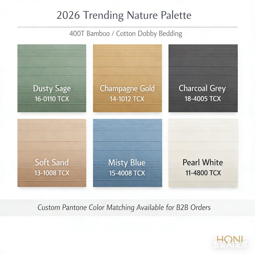 HONI 400TC Bamboo Cotton Dobby Duvet Cover Set – Sustainable Luxury | 60/40 Perfect Blend | OEM/ODM Ready