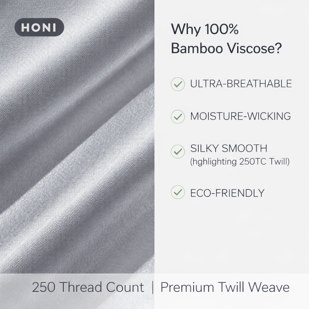 230TC 100% Bamboo Viscose Twill Dyed Sheet Set – Ultimate Cooling Sleep