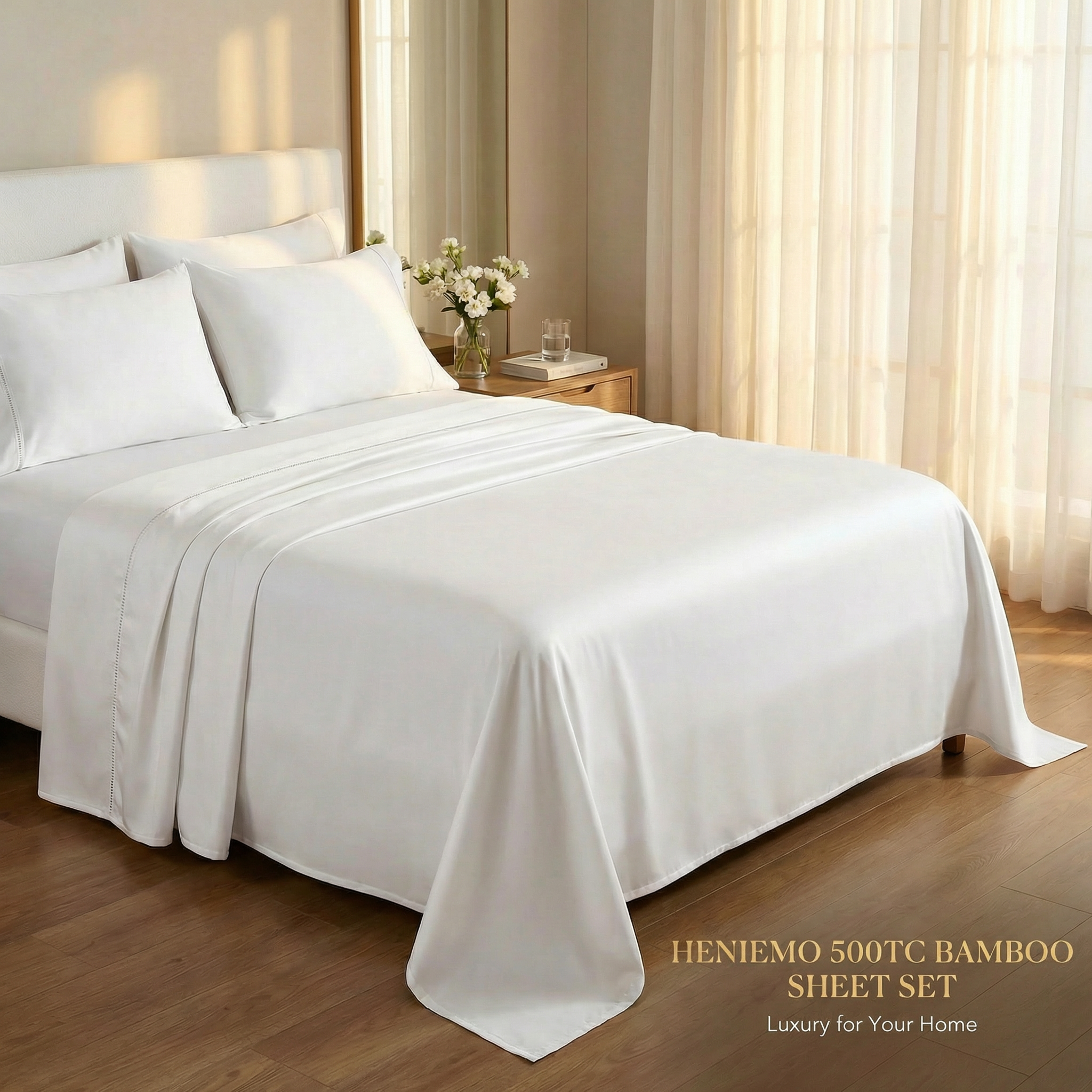HENIEMO 500TC Dyed Bamboo Sheet Set – Wake Up Refreshed Every Morning