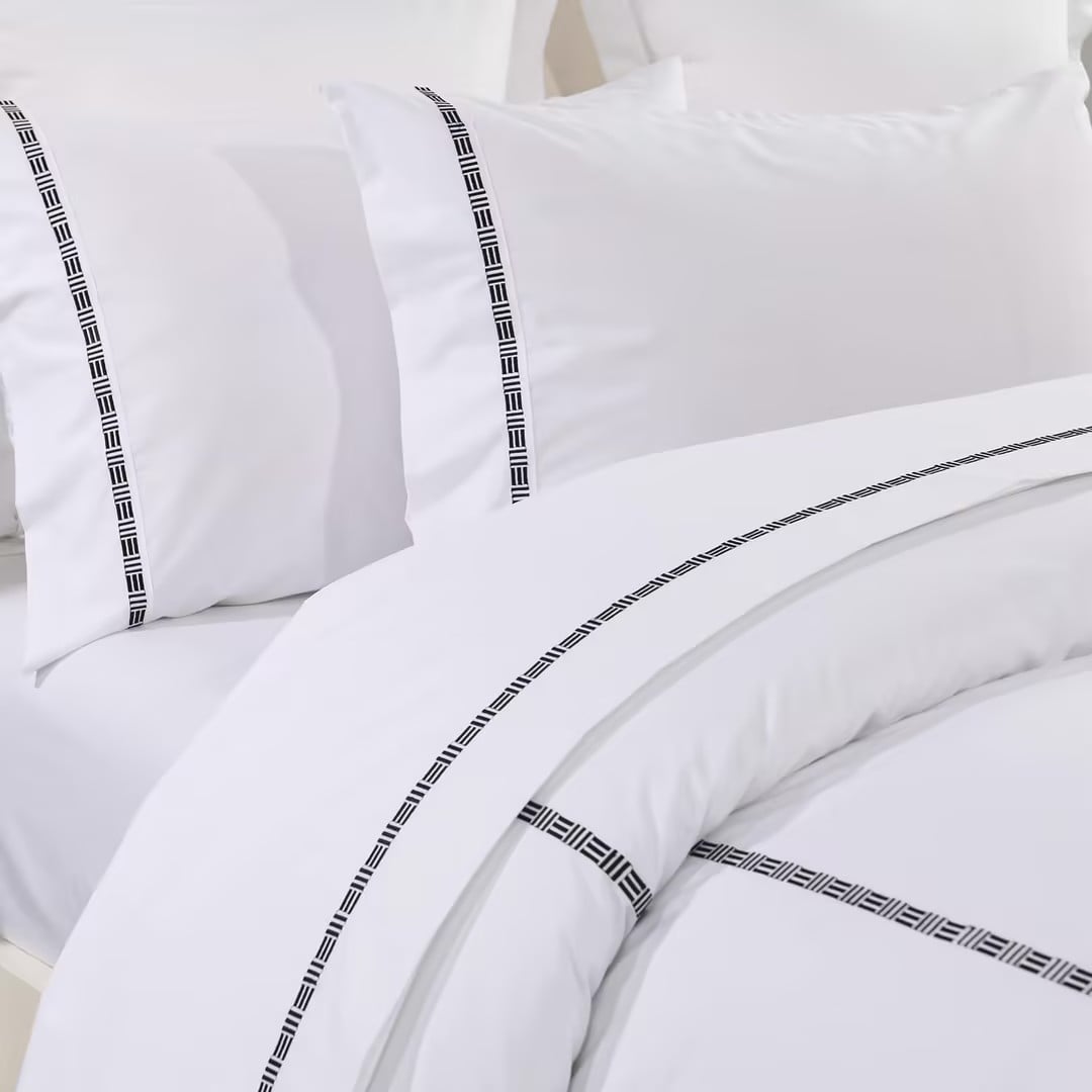 220TC Polyester-Cotton Satin Embroidered Fitted Sheet Set – 14