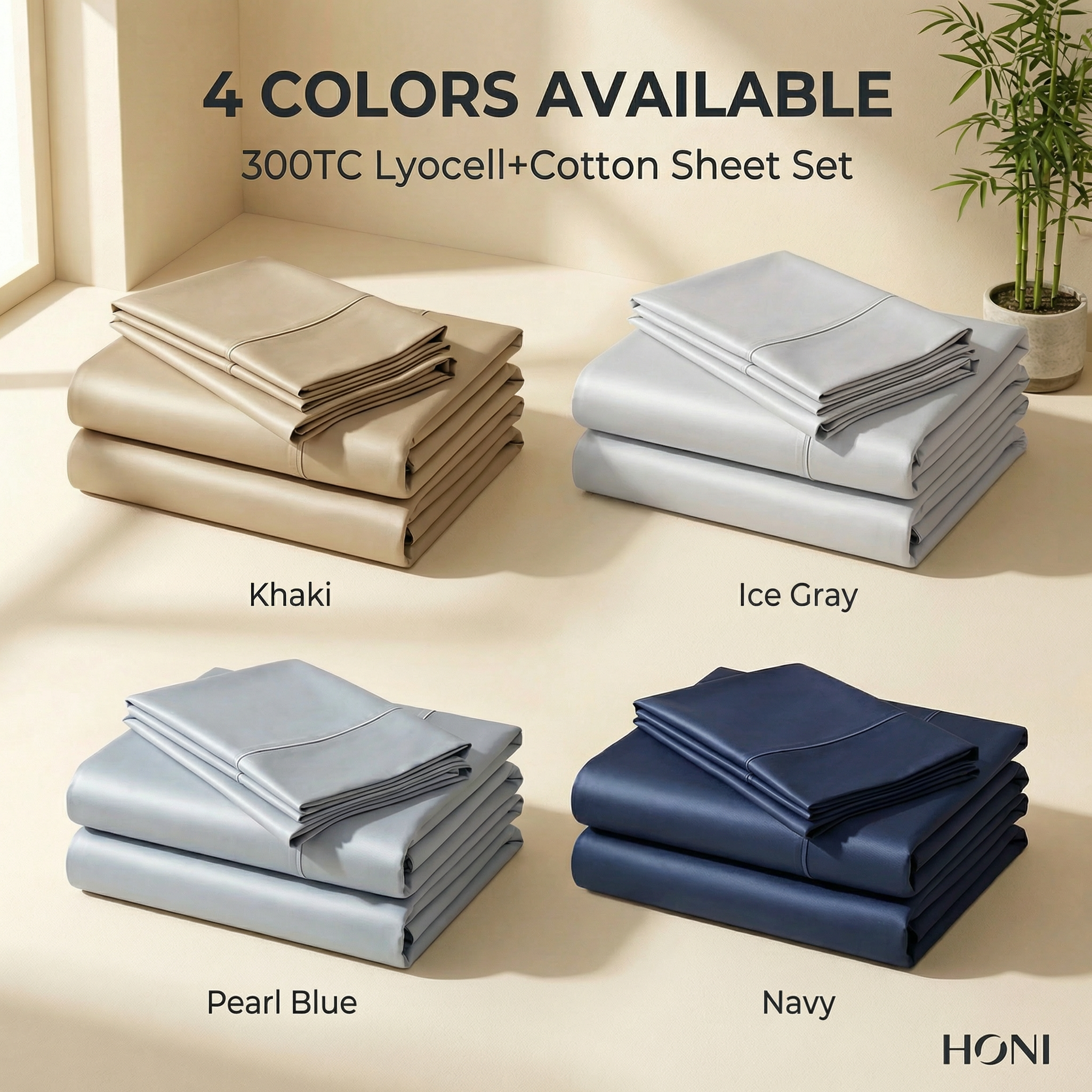 300TC 50% Polyester 50% Tencel™ Sheet Set – 16