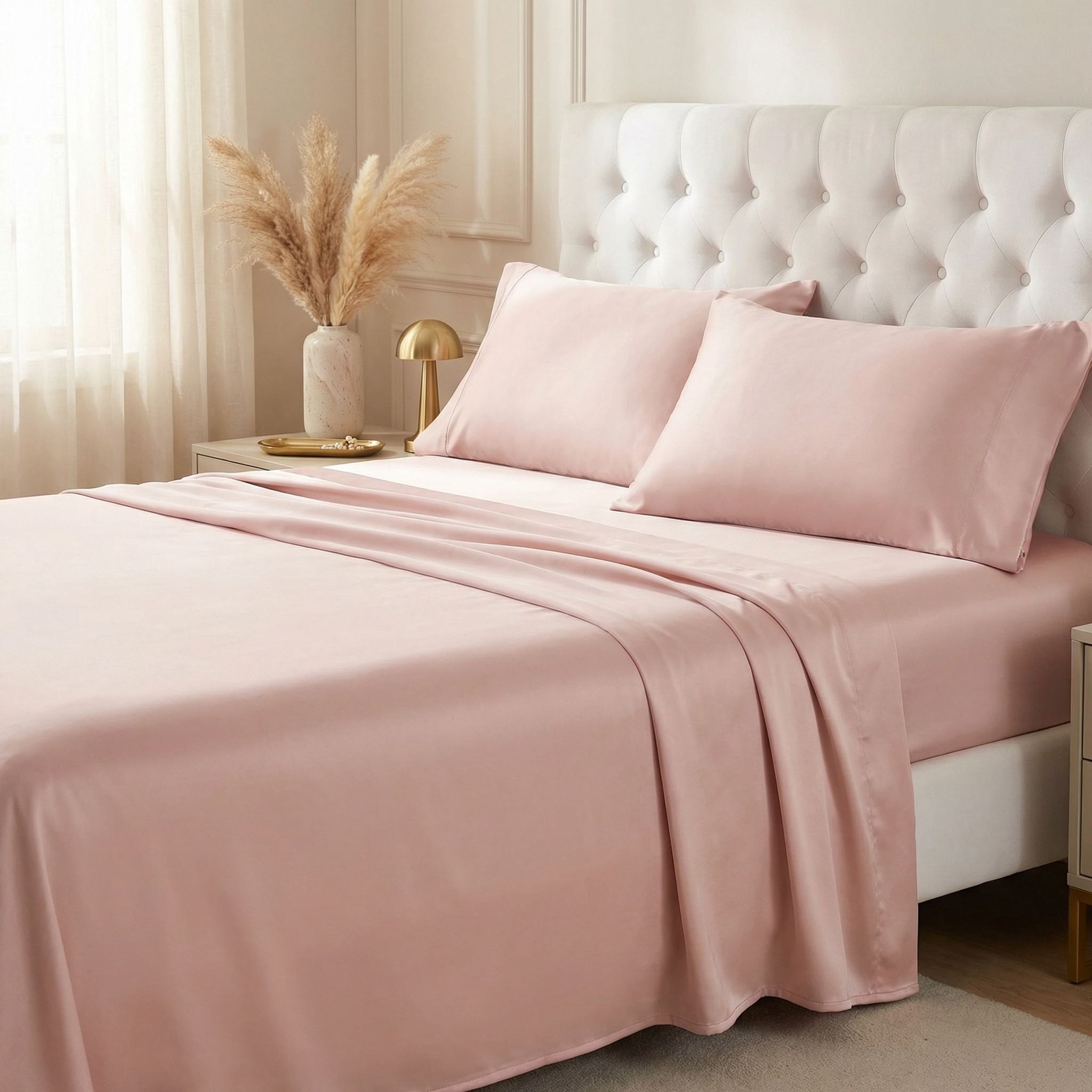 90gsm Silky Satin Bed Sheet Set – Wrinkle-Free, Fast Drying, All-Season Breathable – Wholesale Factory Direct
