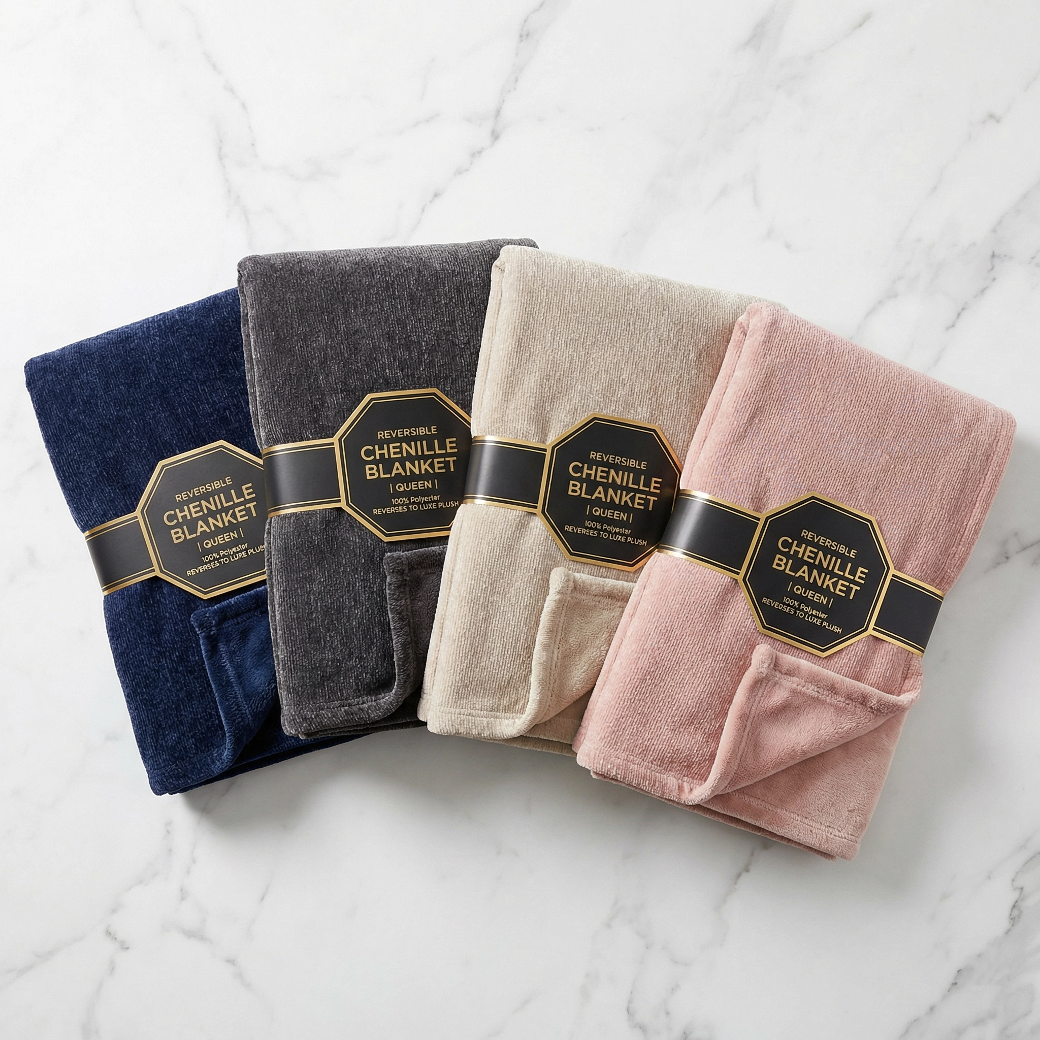420gsm Luxury Chenille Composite Dyed Blanket–Queen Size 90