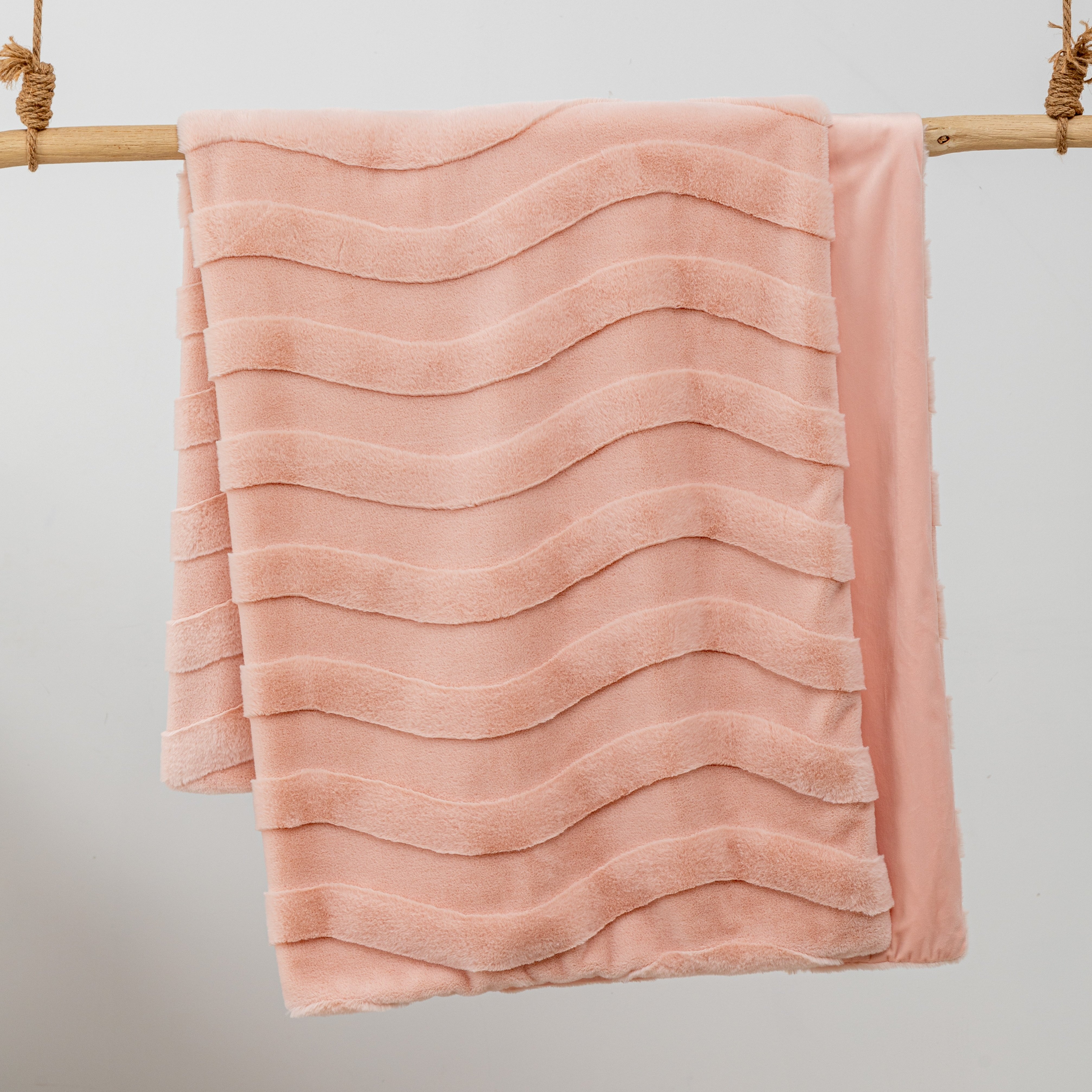 350gsm Dyed Jacquard Rabbit Fur Blanket–Ultra-Soft Plush Throw for Couch, Bed, or Travel