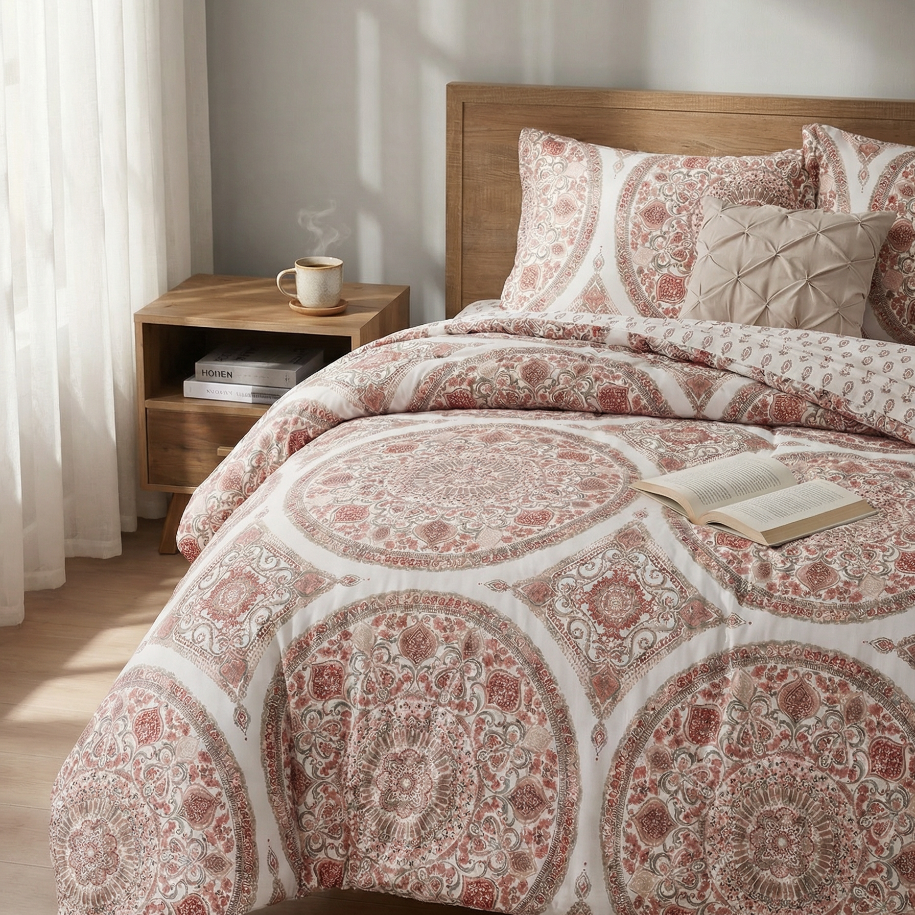 85gsm Peach Skin Pigment Print 9-Piece Duvet Cover Set – Soft & Breathable Bedding Bundle