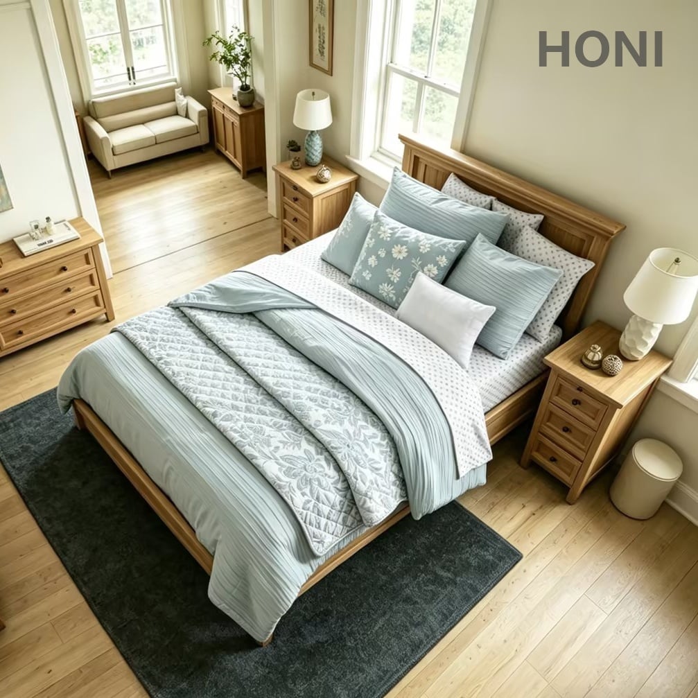 Crinkled Comforter 10-Piece Set – Soft Textured Bedding Bundle with Natural Wrinkle Look, All-Season Lightweight Quilted Blanket & Matching Pillowcases