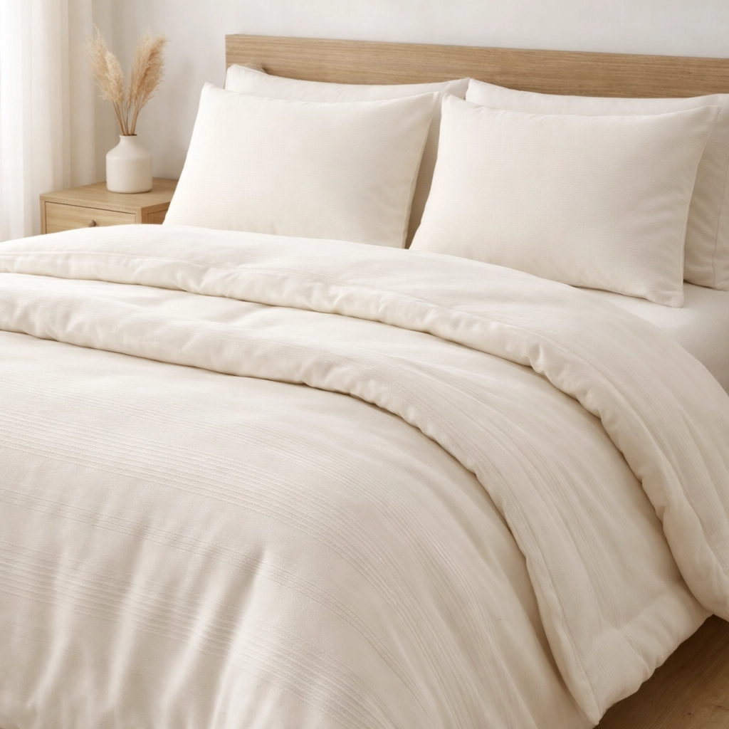 HONI 400TC Bamboo Cotton Dobby Duvet Cover Set – Sustainable Luxury | 60/40 Perfect Blend | OEM/ODM Ready