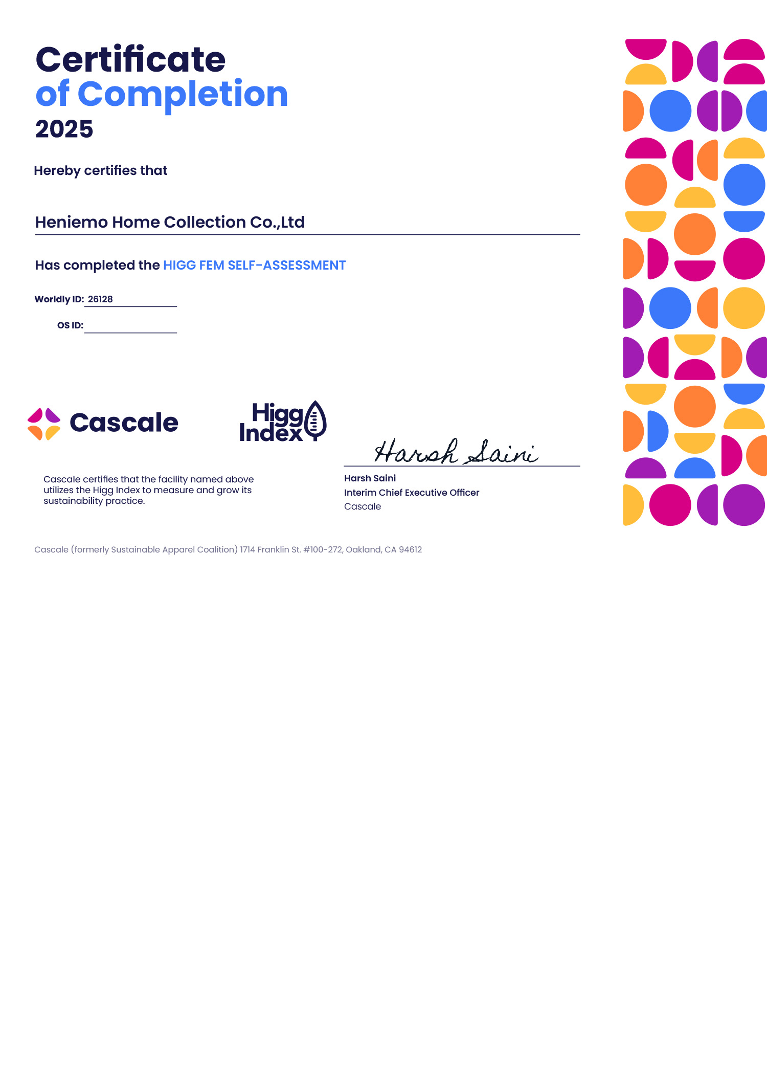 certificate