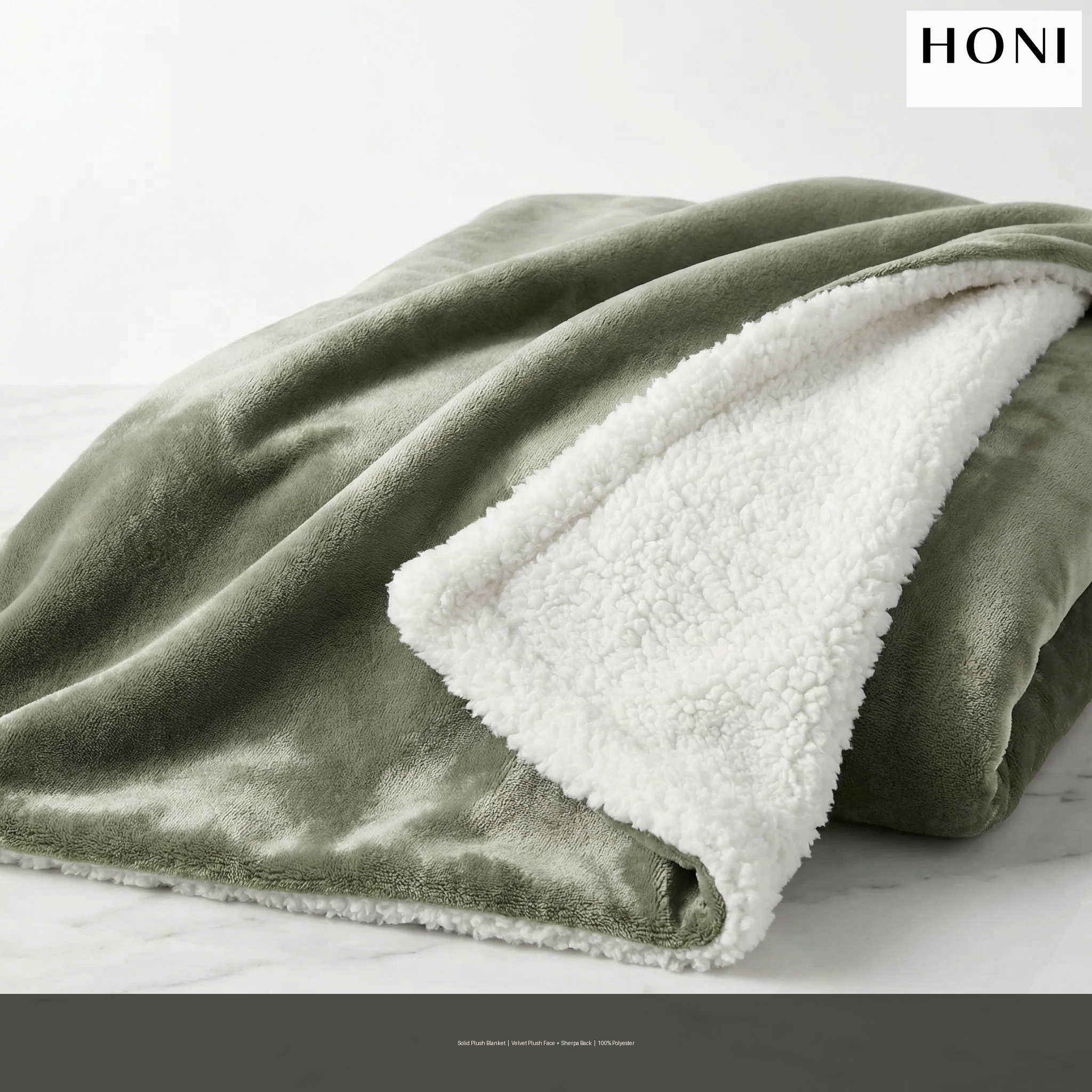 Reversible 310GSM Solid Flannel & 200GSM White Sherpa Blanket – Soft, Warm, Customizable