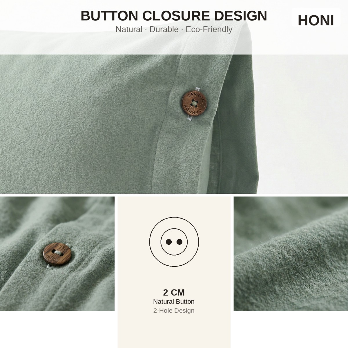 HONI 150gsm 100% 3 Piece Cotton Chambray Duvet Cover Set –144T Plain Weave