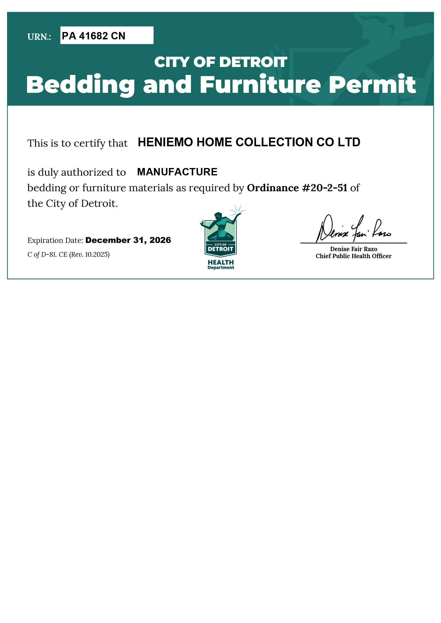 certificate