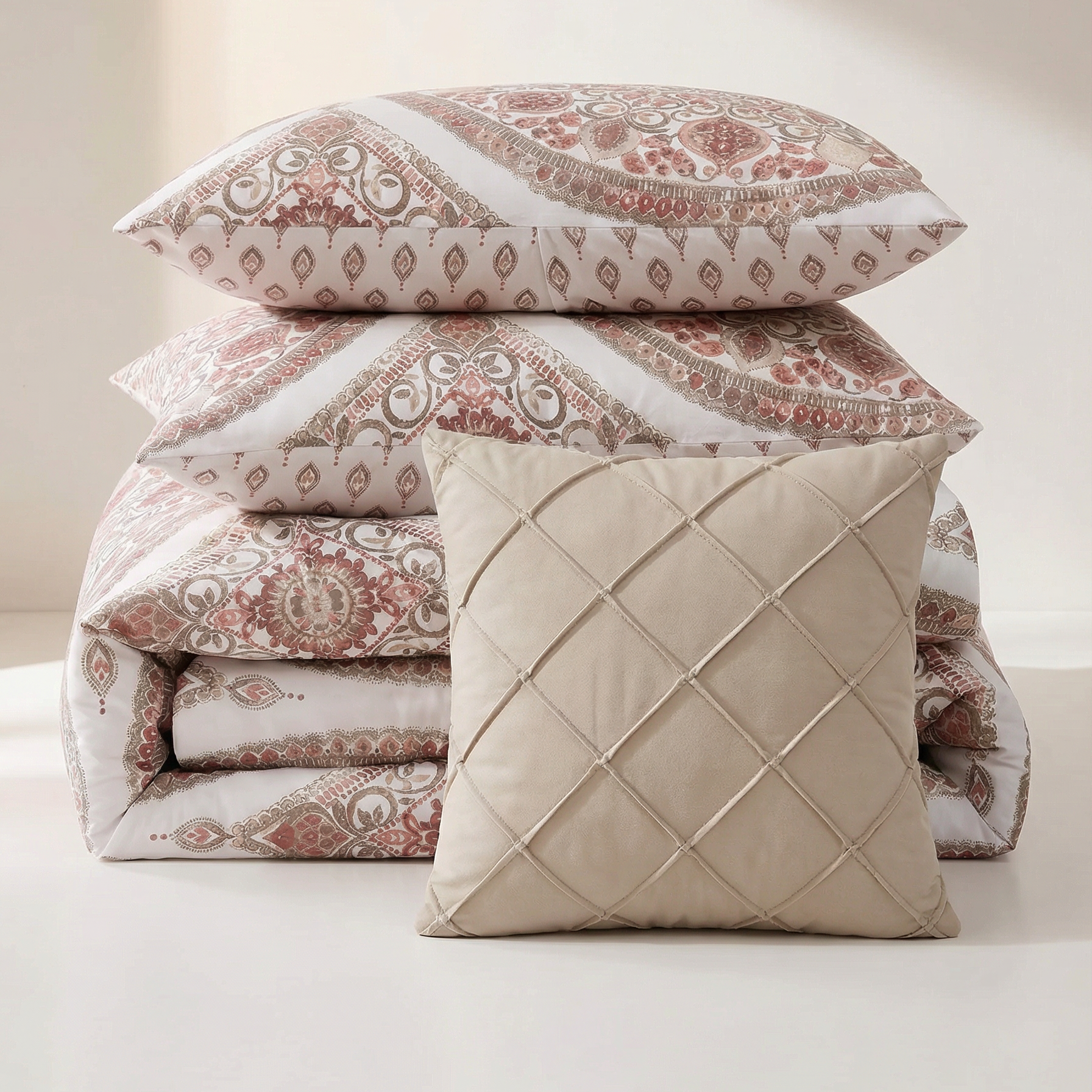 85gsm Peach Skin Pigment Print 9-Piece Duvet Cover Set – Soft & Breathable Bedding Bundle