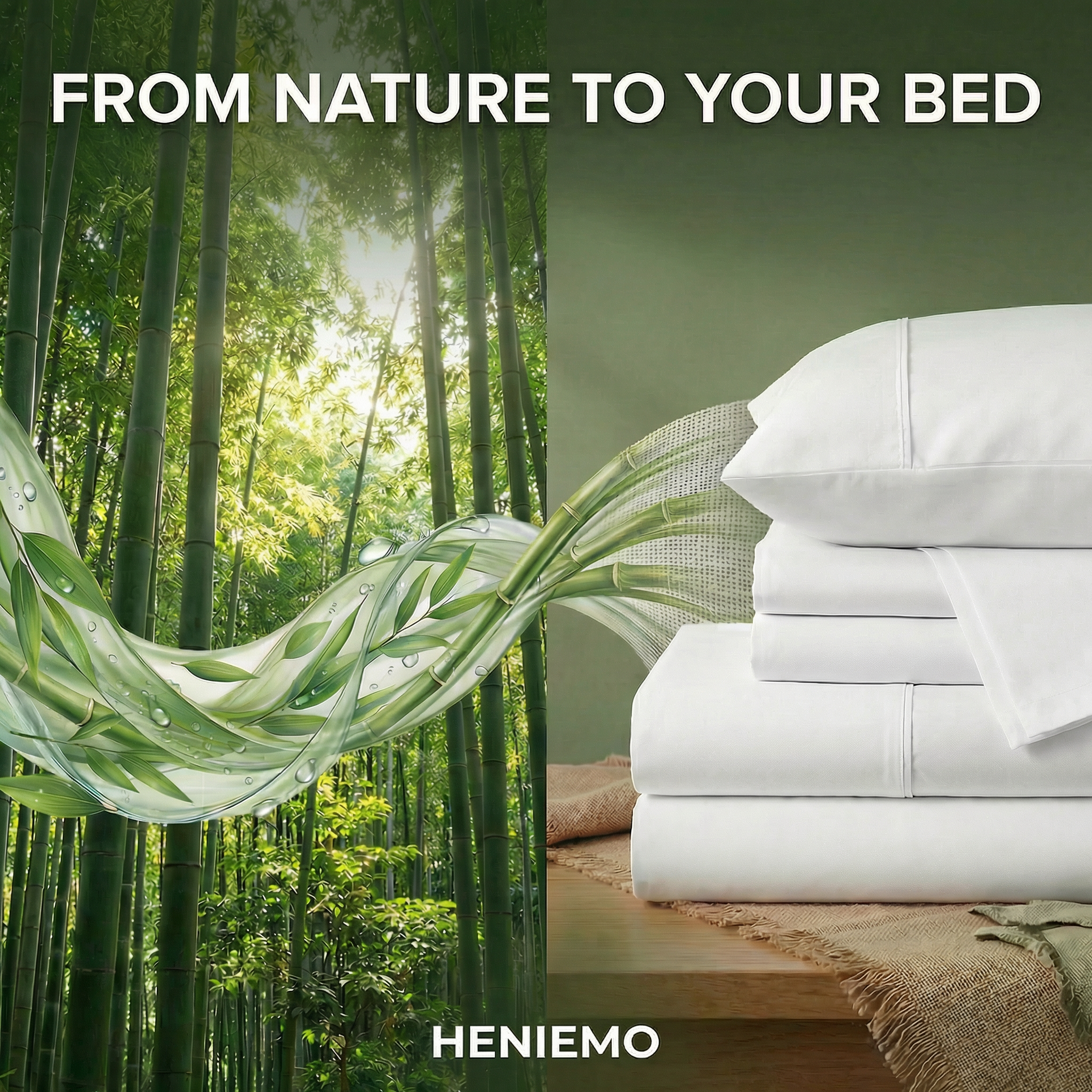 HENIEMO 500TC Dyed Bamboo Sheet Set – Wake Up Refreshed Every Morning