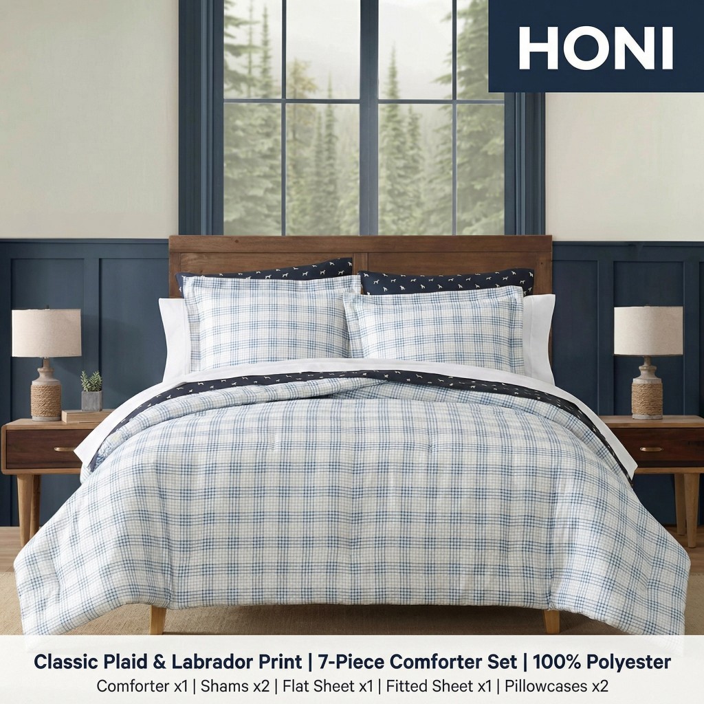 95gsm Printed Comforter+ 85gsm Printed Sheet 7-Piece Bedding Set – Reinforced Stitching, Rounded Corners, Matching Pillowcases, Built for Frequent Use & Retail Orders