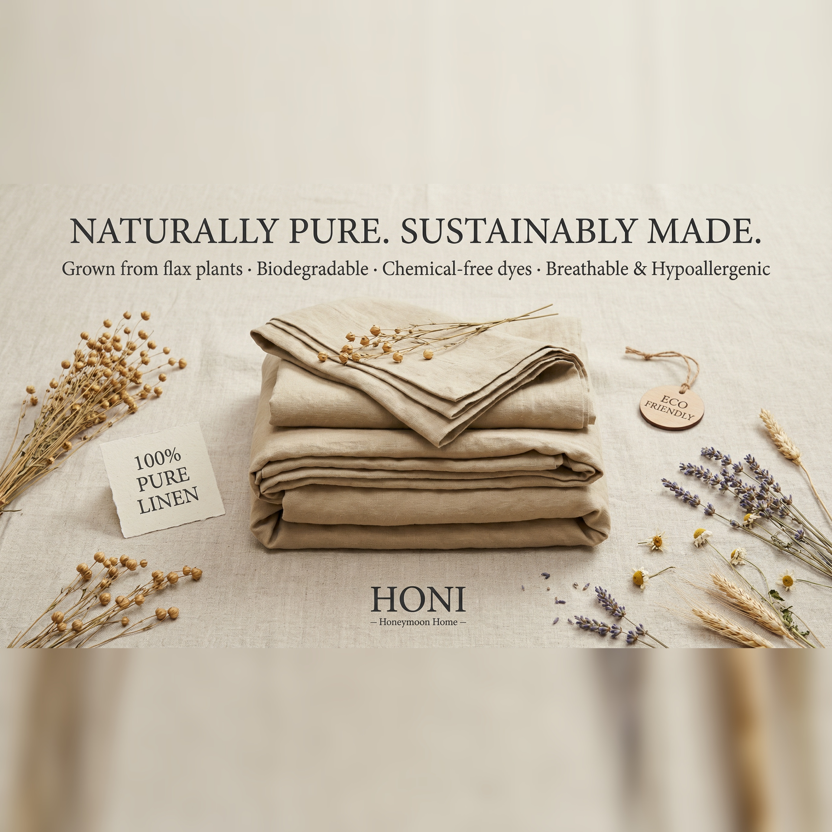 HONI 100% Pure Linen Duvet Cover Set – Wake Up to Luxury Every Morning