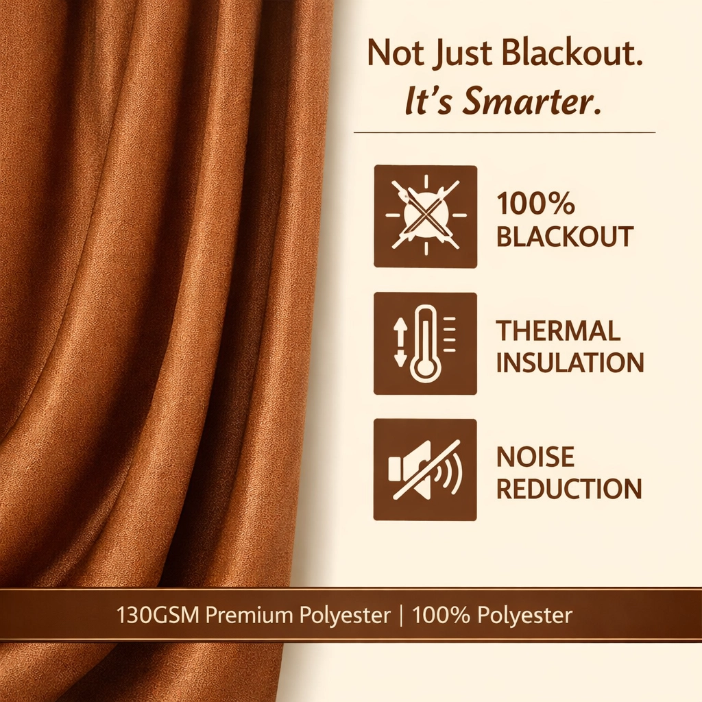 HONI 200GSM Linen-Like TPU-Coated Blackout Curtain | Ultimate Sleep Experience for Hotels & Premium Homes