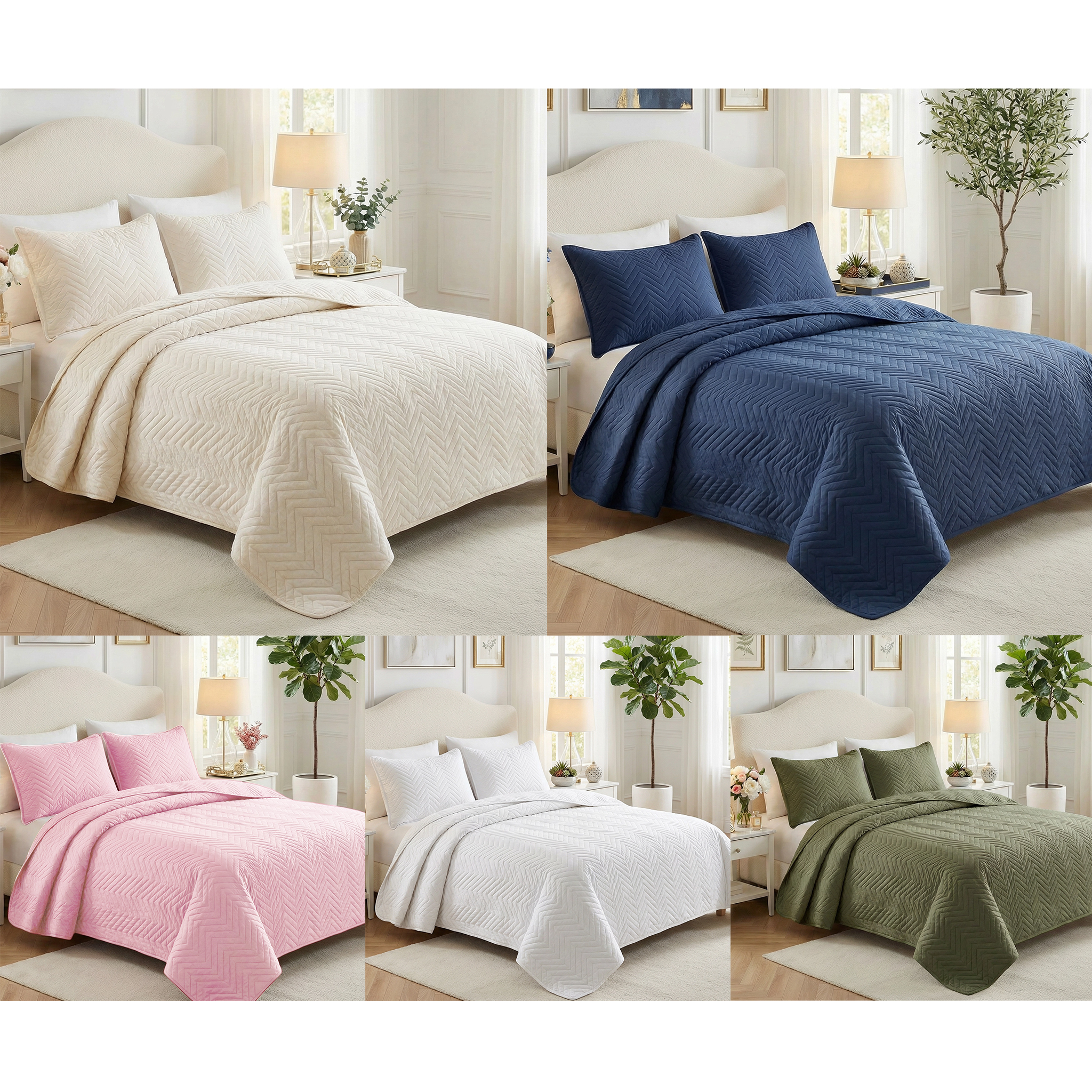 80gsm Brushed Fabric Bedspread Set –Olive Green |OEM/ODM 3-Piece Bed Cover Set for Twin/Full/Queen/King