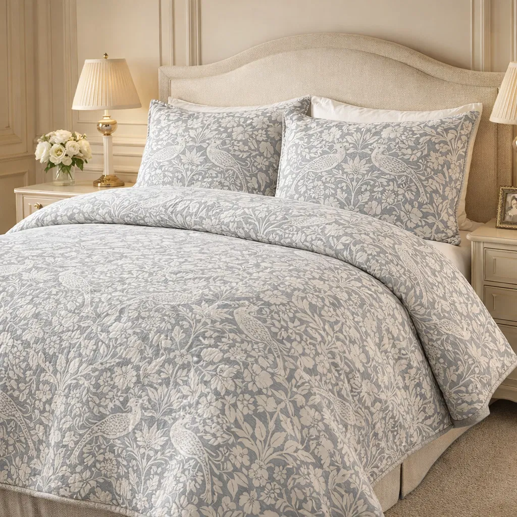 HONI 280GSM 50/50 Poly-Cotton Comforter + 180T 100% Cotton Duvet Cover Set– All-Season Breathable Bedding Set with Pillowcases