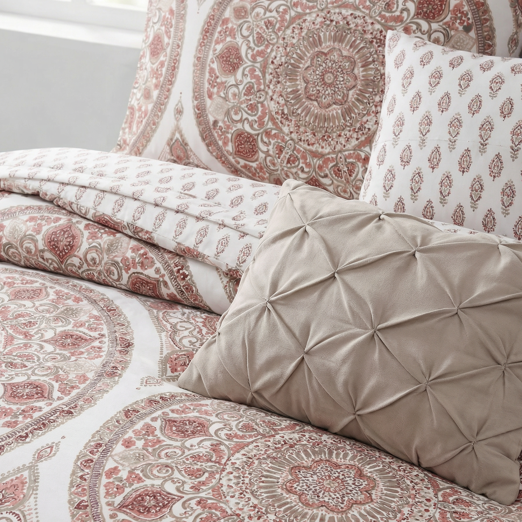 85gsm Peach Skin Pigment Print 9-Piece Duvet Cover Set – Soft & Breathable Bedding Bundle