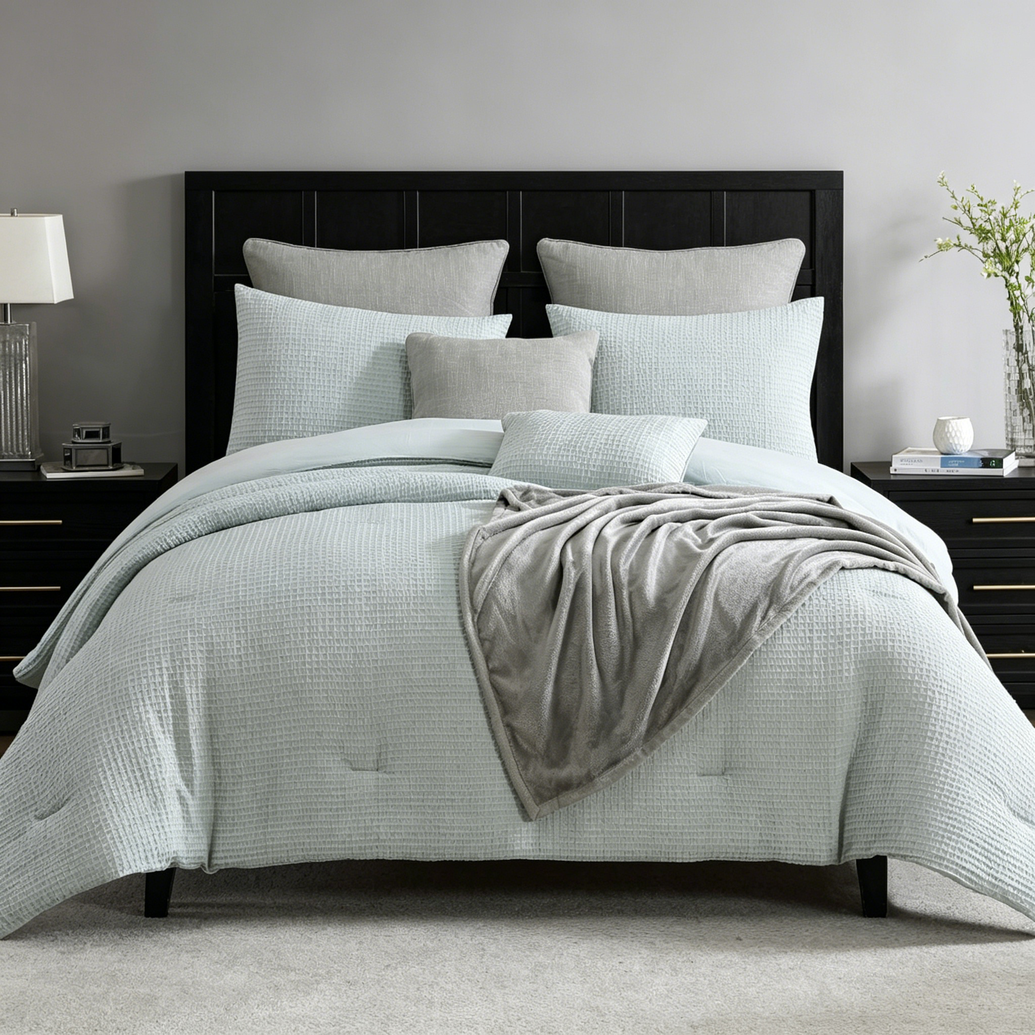 HONI Waffle Dyed Comforter 8-Piece Set – Soft, Stylish & Retail-Ready Bedding for Global Markets