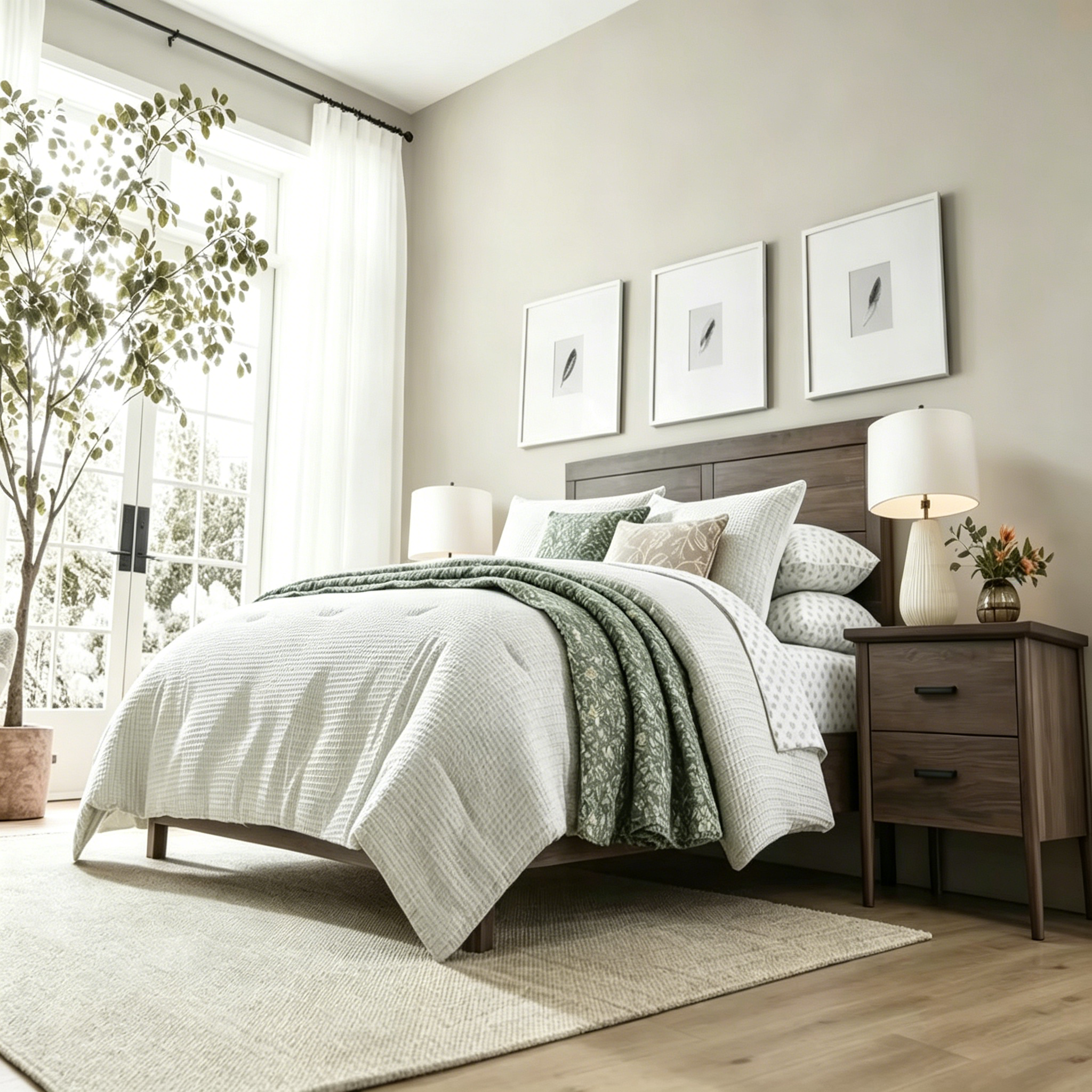 Vintage Charm Meets Modern Comfort – Complete 10-Piece Luxury Waffle Texture Comforter Set (White)
