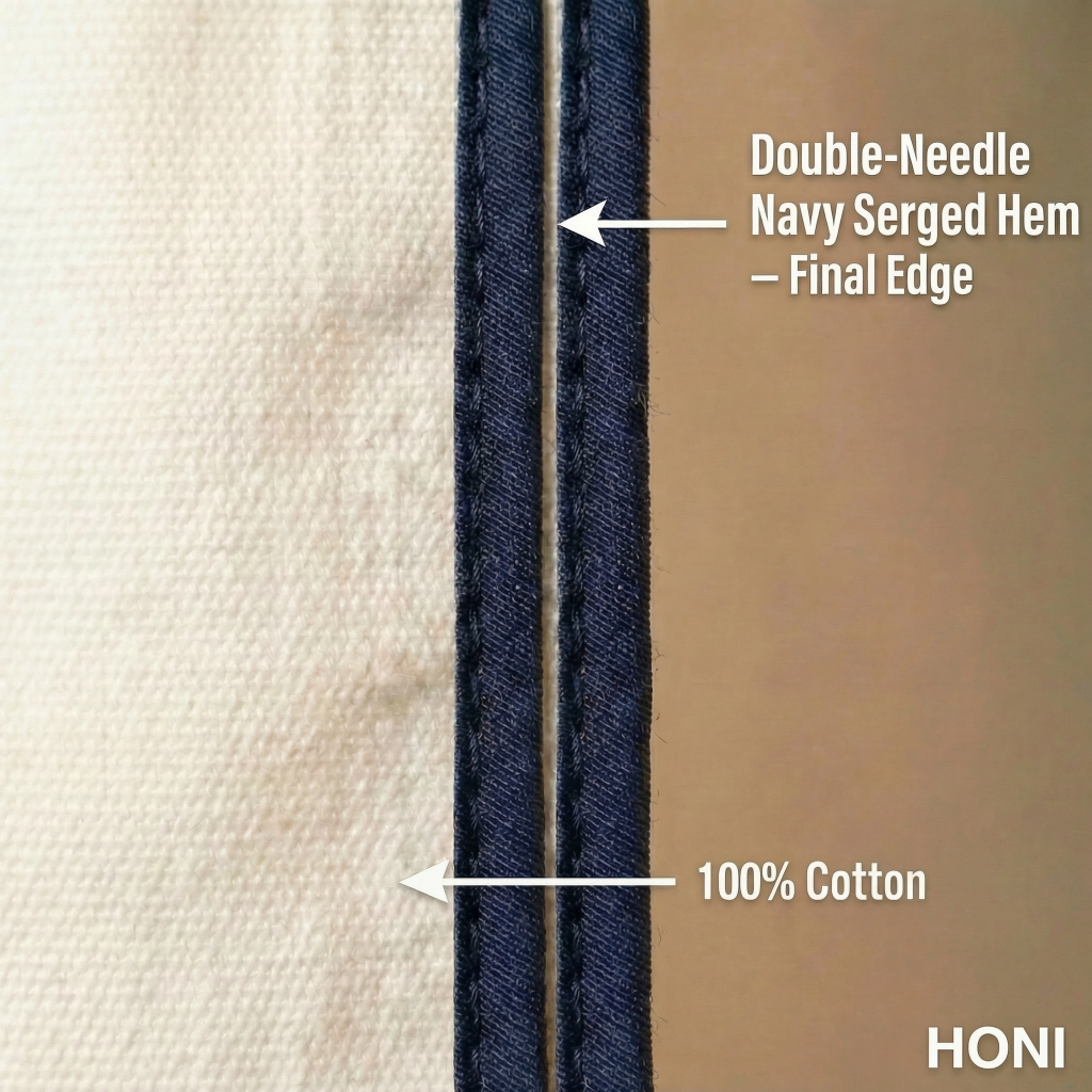 HONI Washed Cotton Duvet Cover Set – 100% Long-Staple Cotton, Dense Stitch Edge, Hotel-Grade Comfort