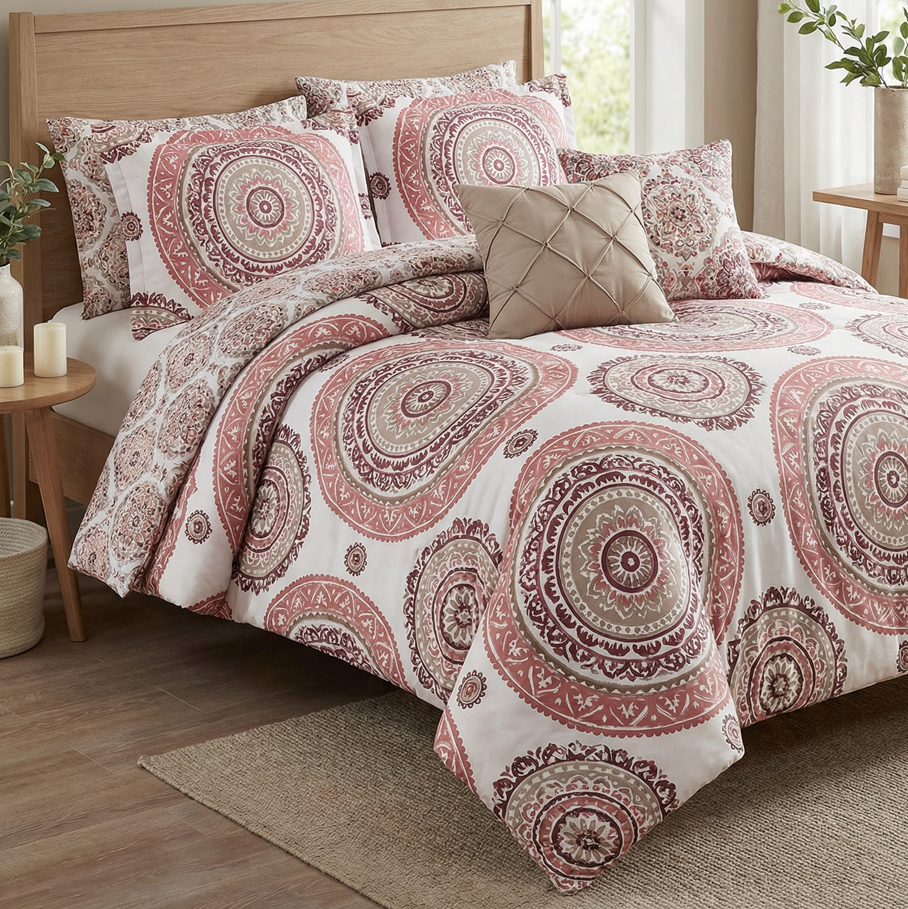 85gsm Peach Skin Pigment Print 9-Piece Duvet Cover Set – Soft & Breathable Bedding Bundle