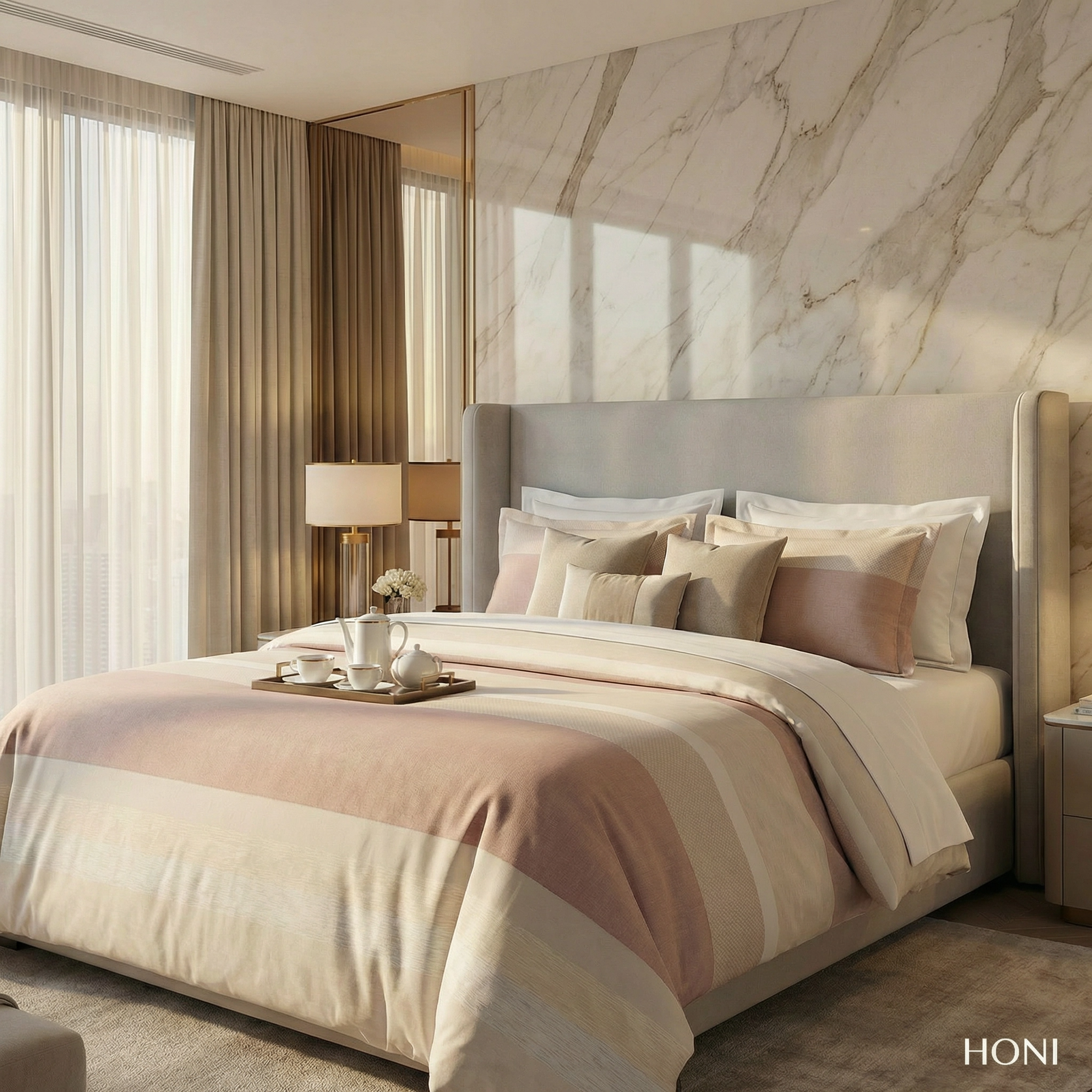 100% Cotton Yarn-Dyed Jacquard Duvet Cover Set – 3Pcs, Breathable, Reversible & Elegant Texture