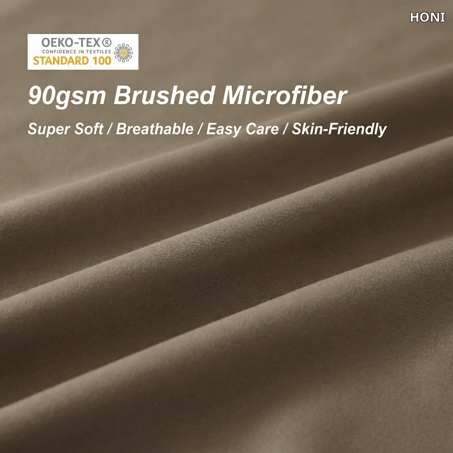 HONI 90gsm Brushed Cotton Duvet Cover Set – Soft Peach-Skin Finish, Breathable & Light-Adaptive Color