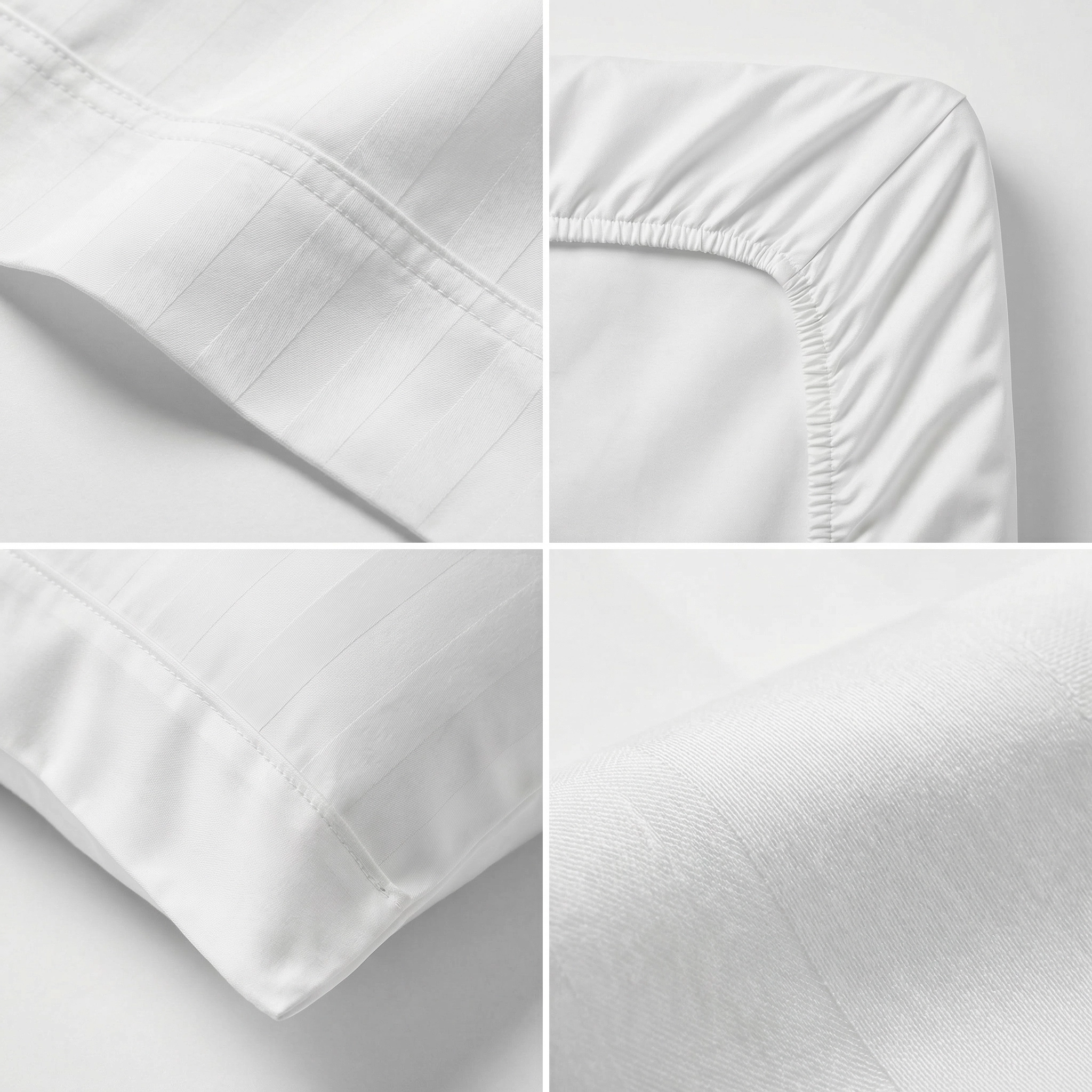 HONI 340TC 100% Cotton Satin Stripe Sheet Set– Deep Pocket 35cm, Hotel Quality, OEKO-TEX® Certified