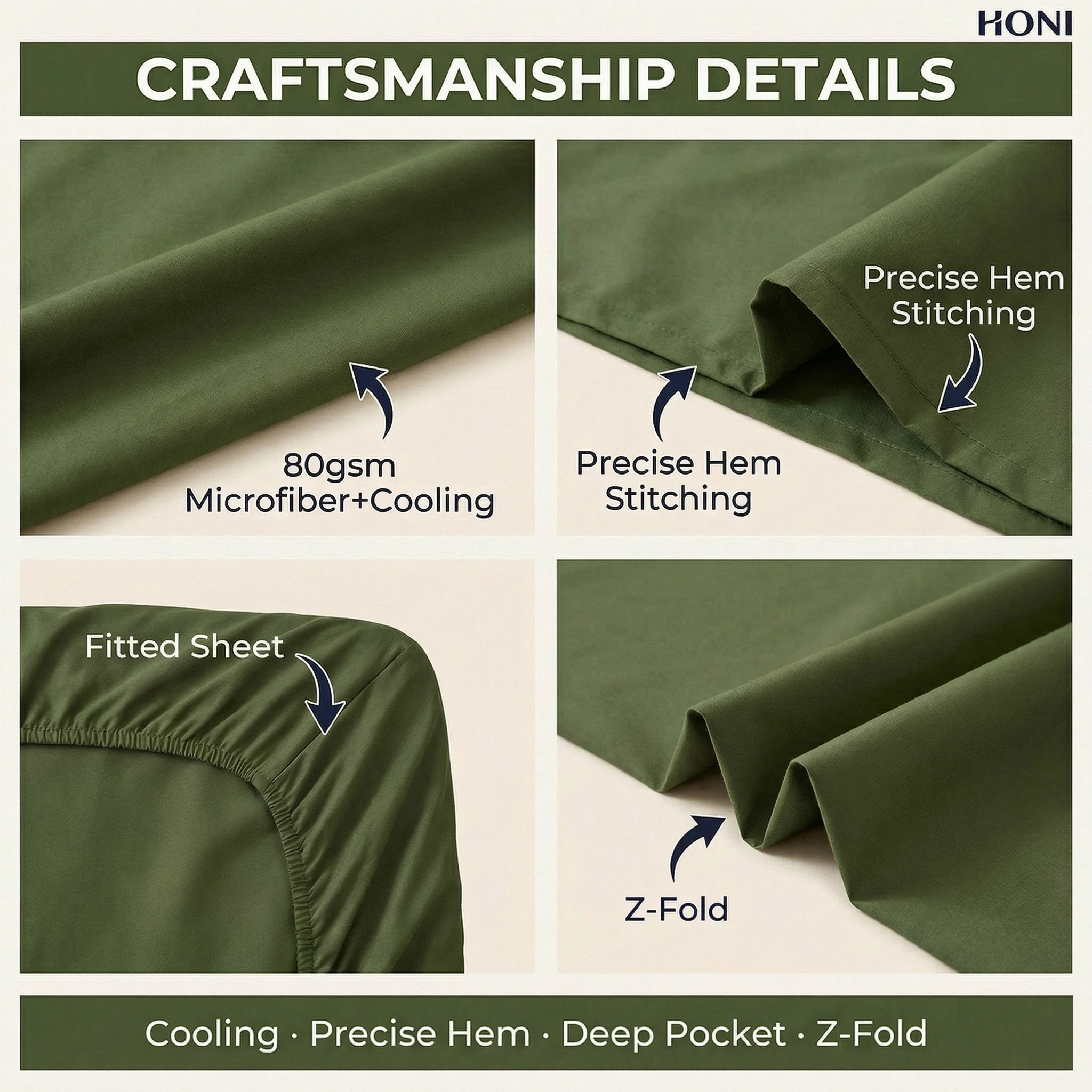 80gsm Brushed Fabric Cooling Bed Sheet Set | Moisture-Wicking & Quick-Dry for Hot Sleepers
