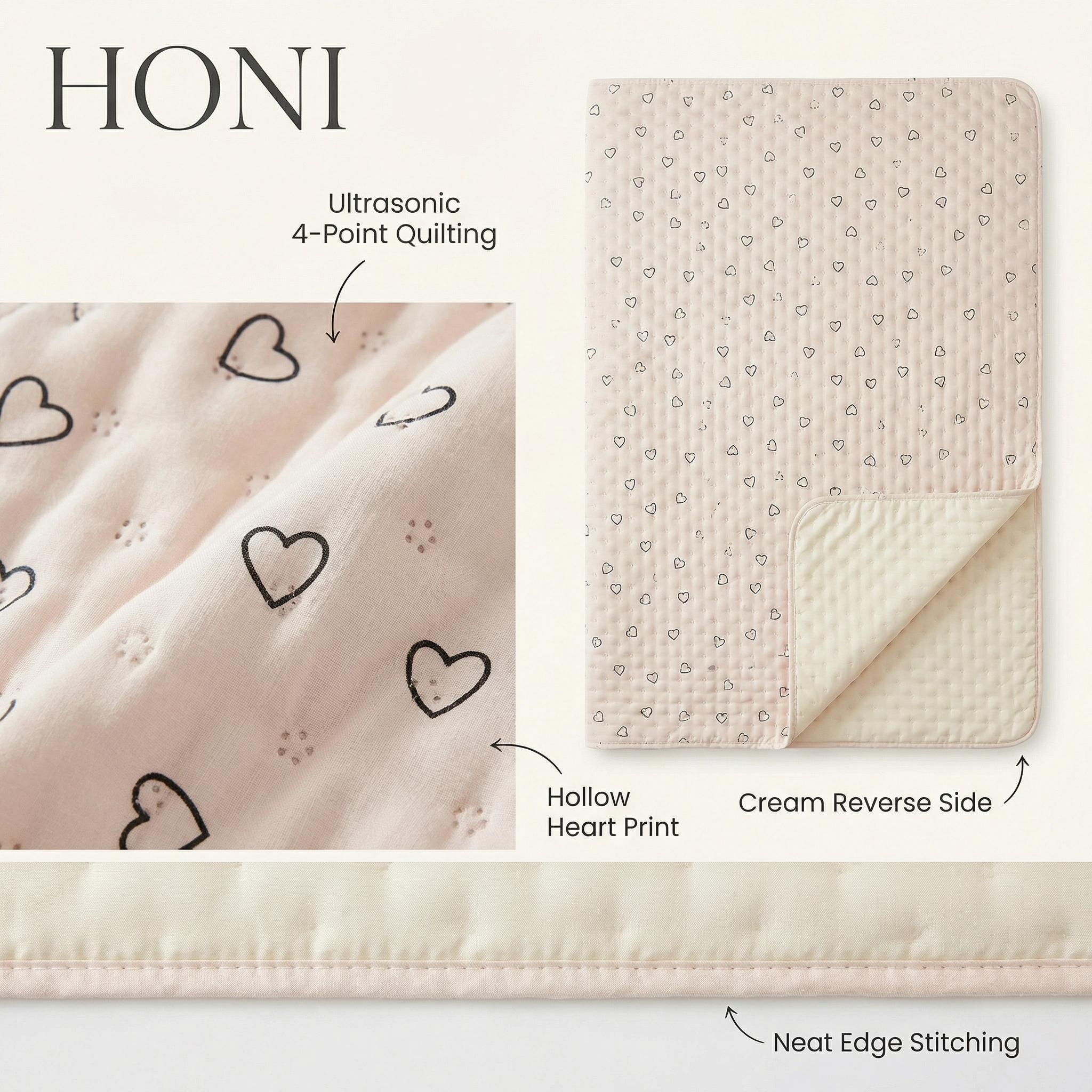 HONI 80gsm Printed Quilted Blanket – Floral Grace