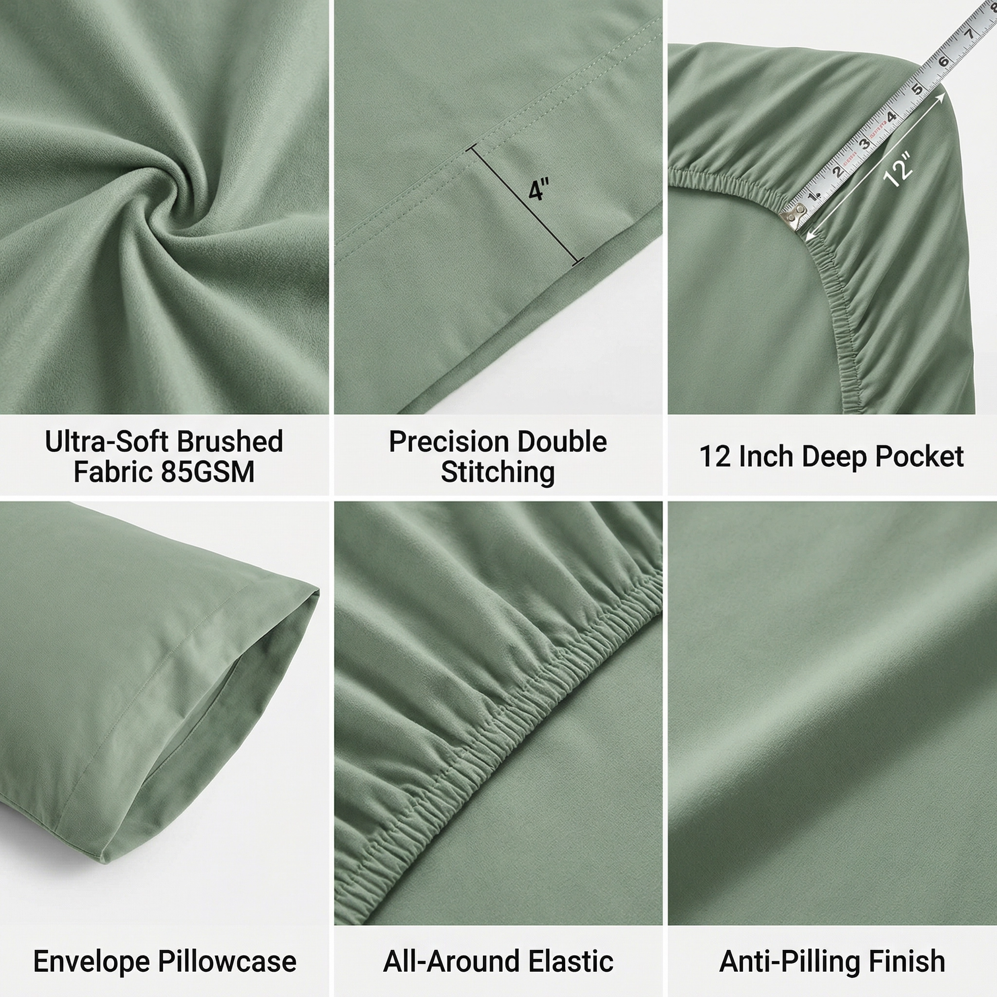 Aromatic Brushed Cotton Bedding Set – Long-Lasting Natural Scents (Bamboo / Sandalwood / Lavender) Wake Up Refreshed Every Morning