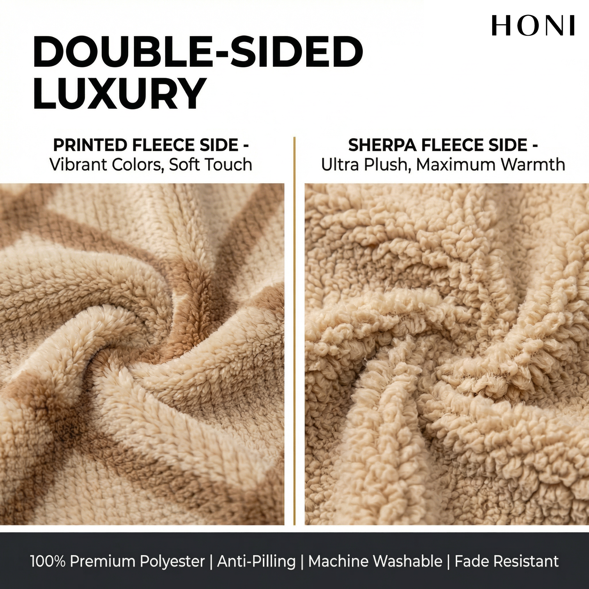 HONI 450gsm Pineapple Grid Pattern Printed Blanket – Thick, Soft & Multi-Purpose for Home, Travel & Gifting