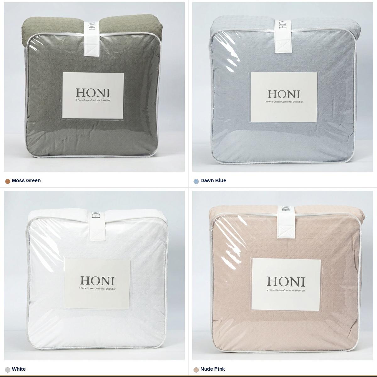 HONI 155gsm Circle Seersucker 3-Piece Comforter Set – Breathable, Lightweight & Wrinkle-Free All-Season Bedding