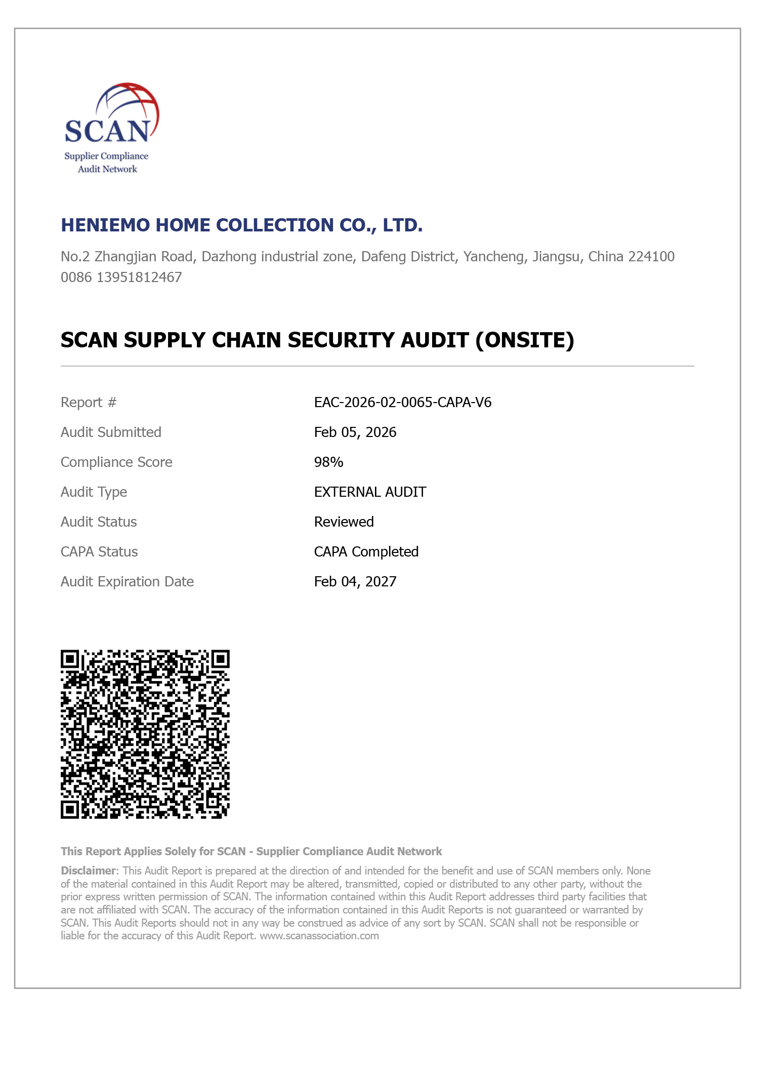certificate