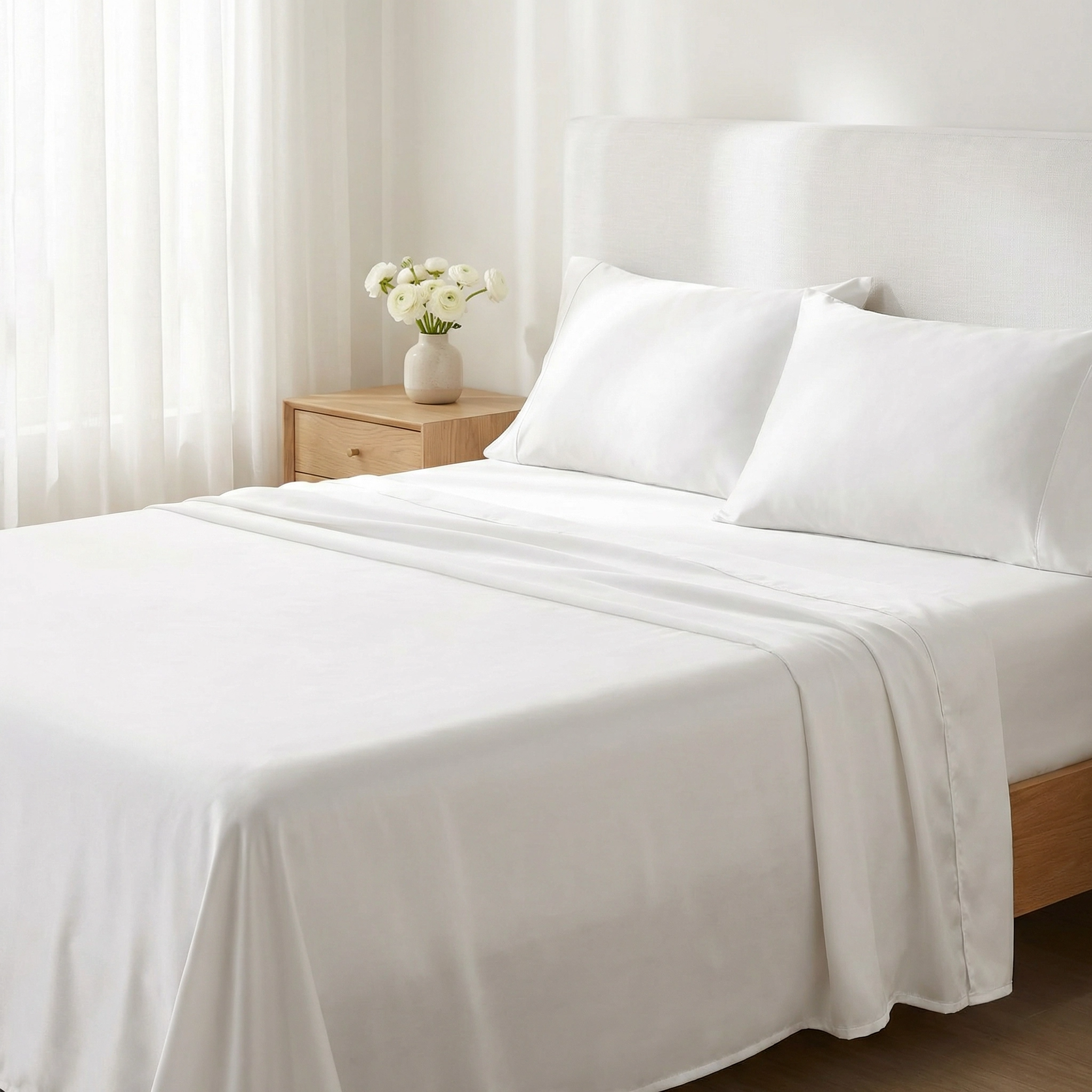 90gsm Silky Satin Bed Sheet Set – Wrinkle-Free, Fast Drying, All-Season Breathable – Wholesale Factory Direct
