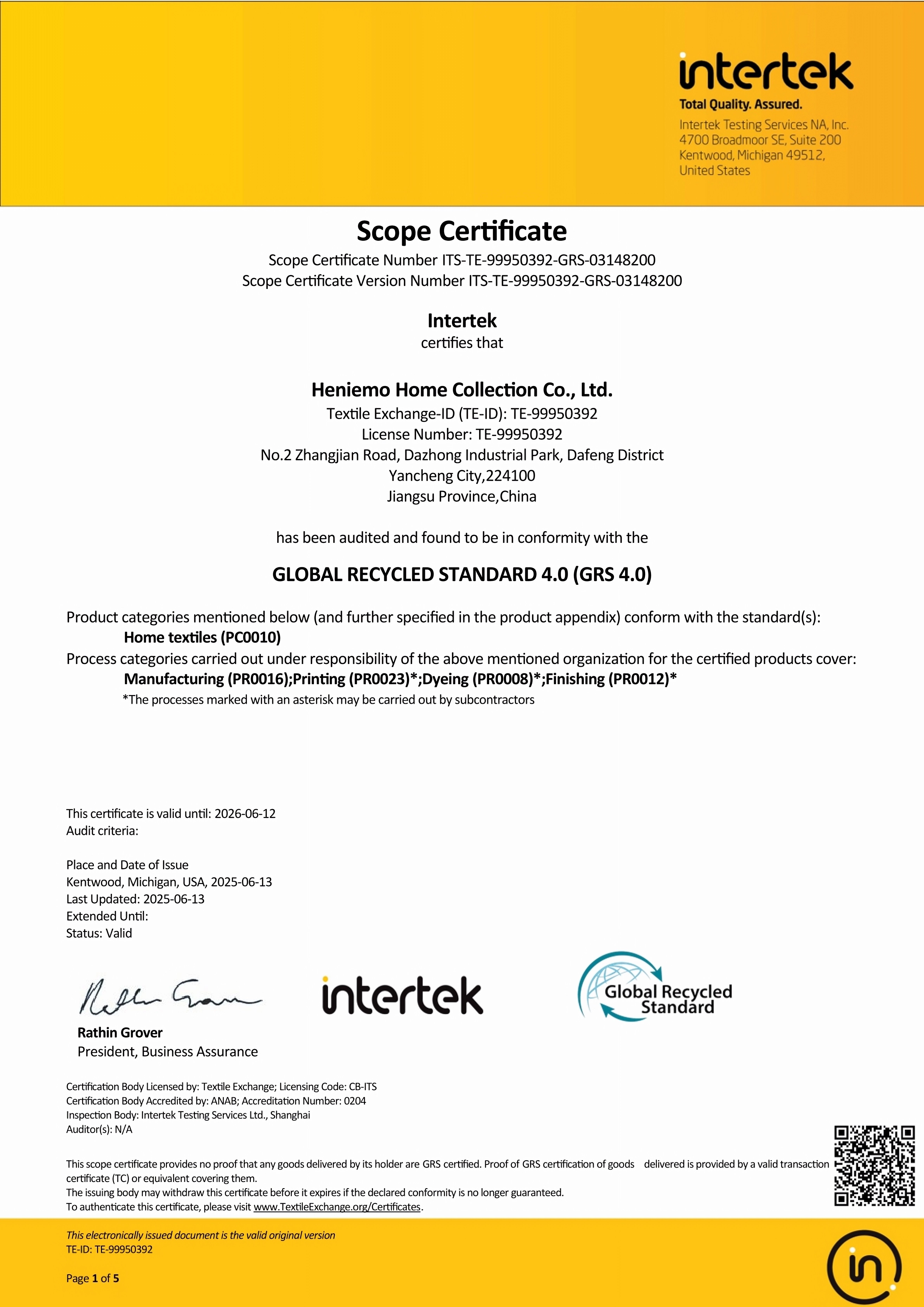 certificate