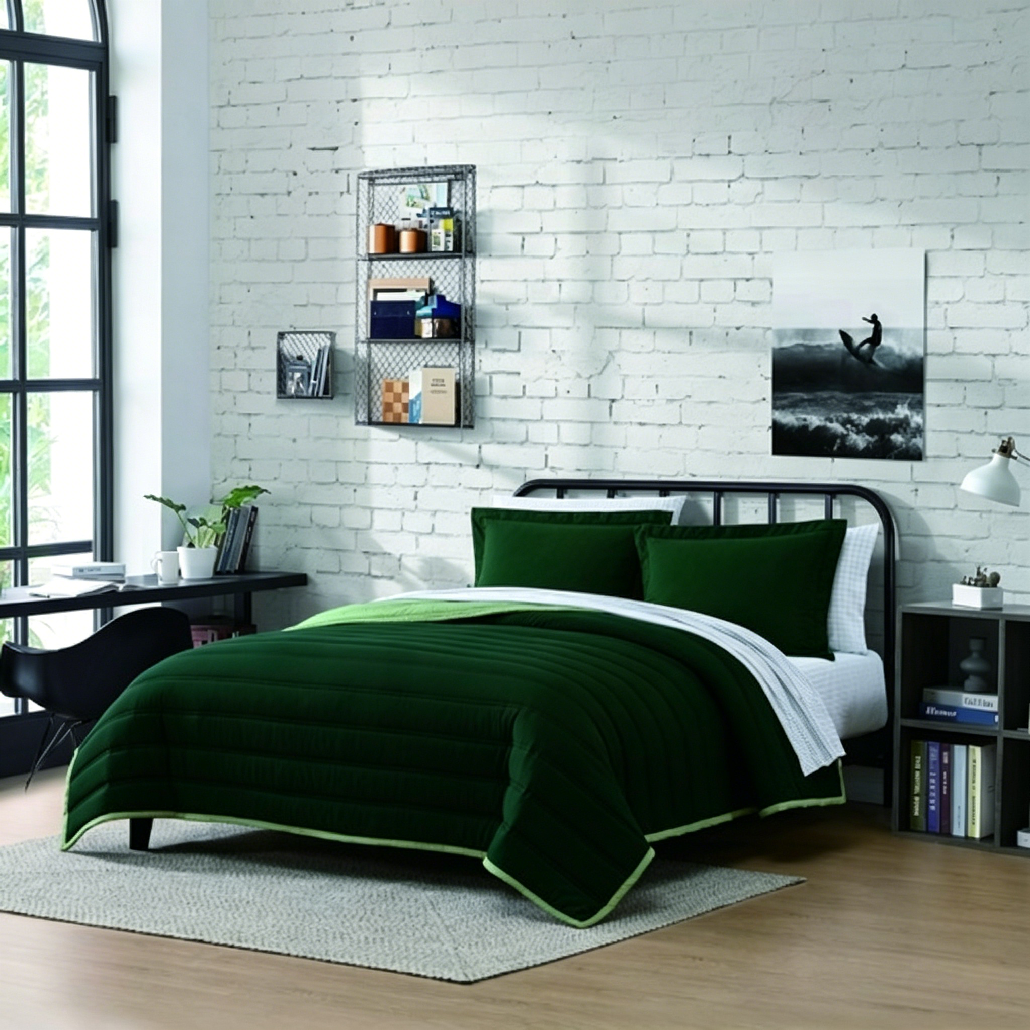 85gsm Washed Dyed Multi-Needle Quilting Comforter + 85gsm Sheet Set – Reversible 7-Piece Bed-in-a-Bag
